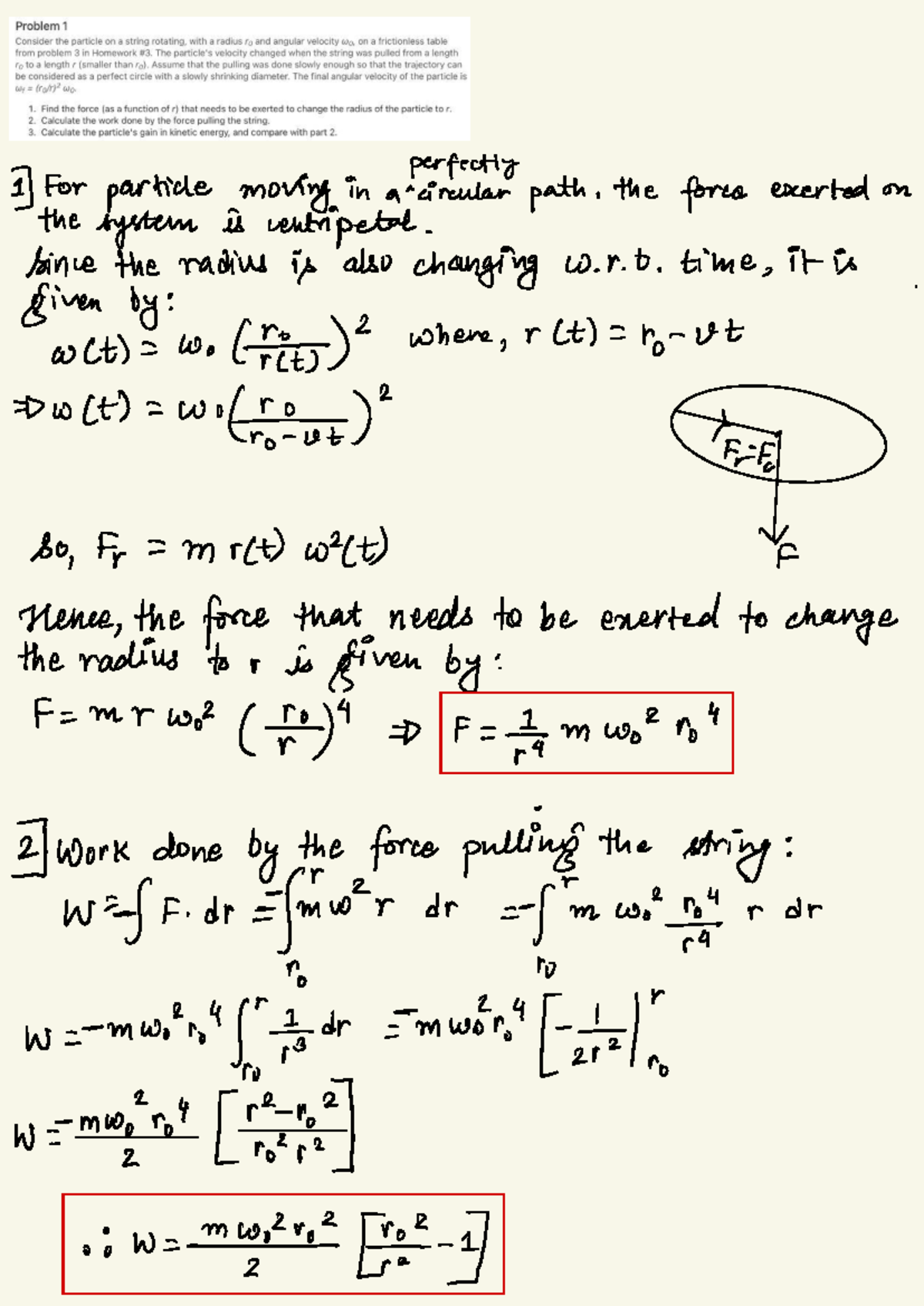 Homework 4 - Practice Problems on Centripetal Force and Energy - Studocu