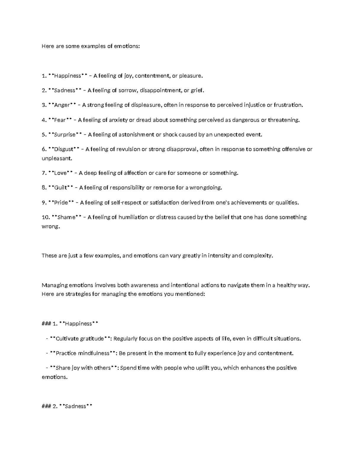 Emotions - Here are some examples of emotions: Happiness – A feeling of ...