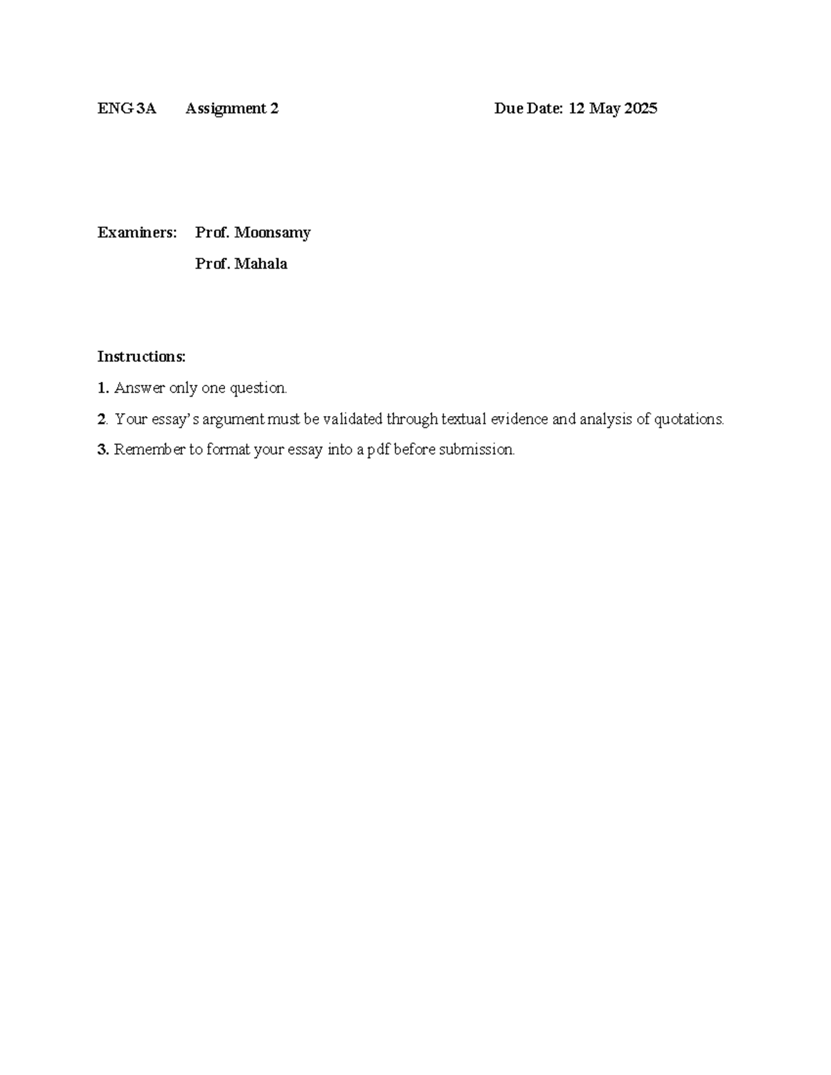 ENG 3A Assignment 2: Analyzing Heart of Darkness & Things Fall Apart ...