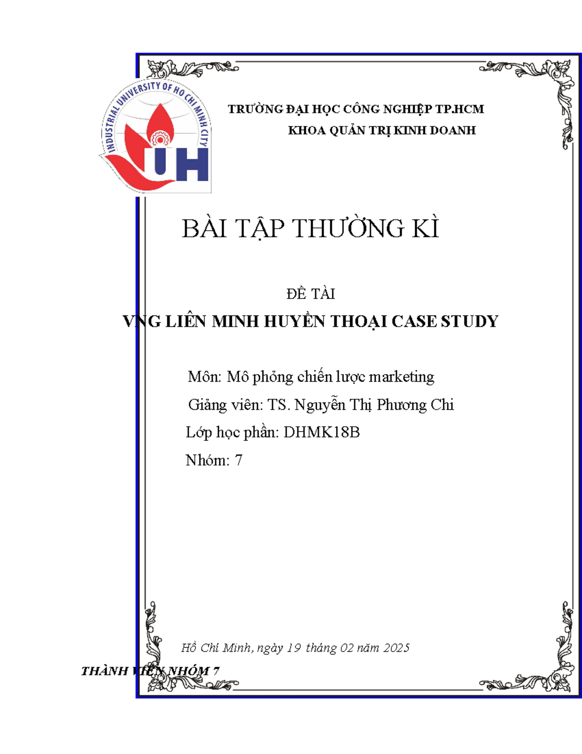 CASE STUDY: VNG LIÊN MINH HUYỀN THOẠI Marketing Strategy Analysis - Document Preview