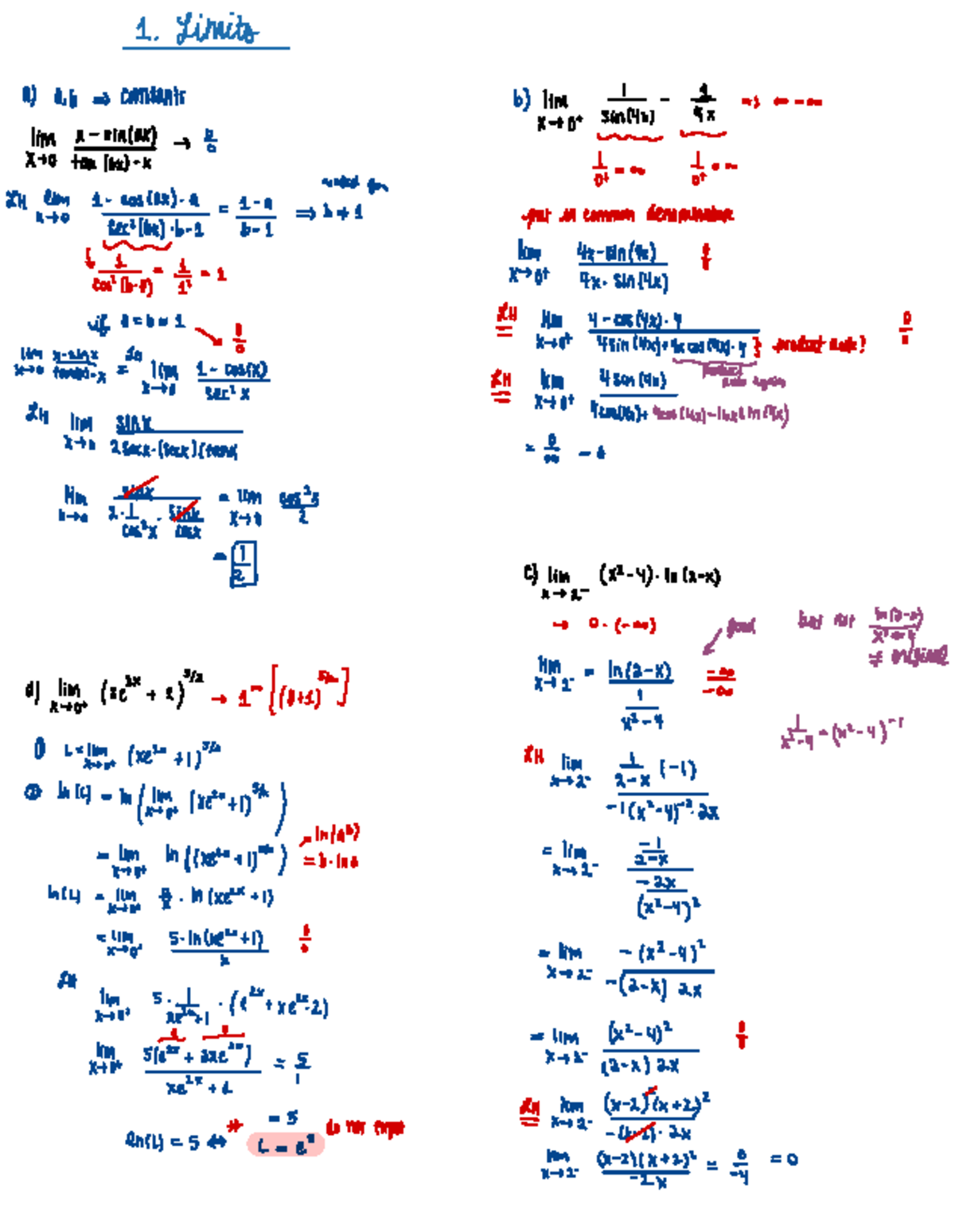 Calculus 1 - Limits Notes - Studocu