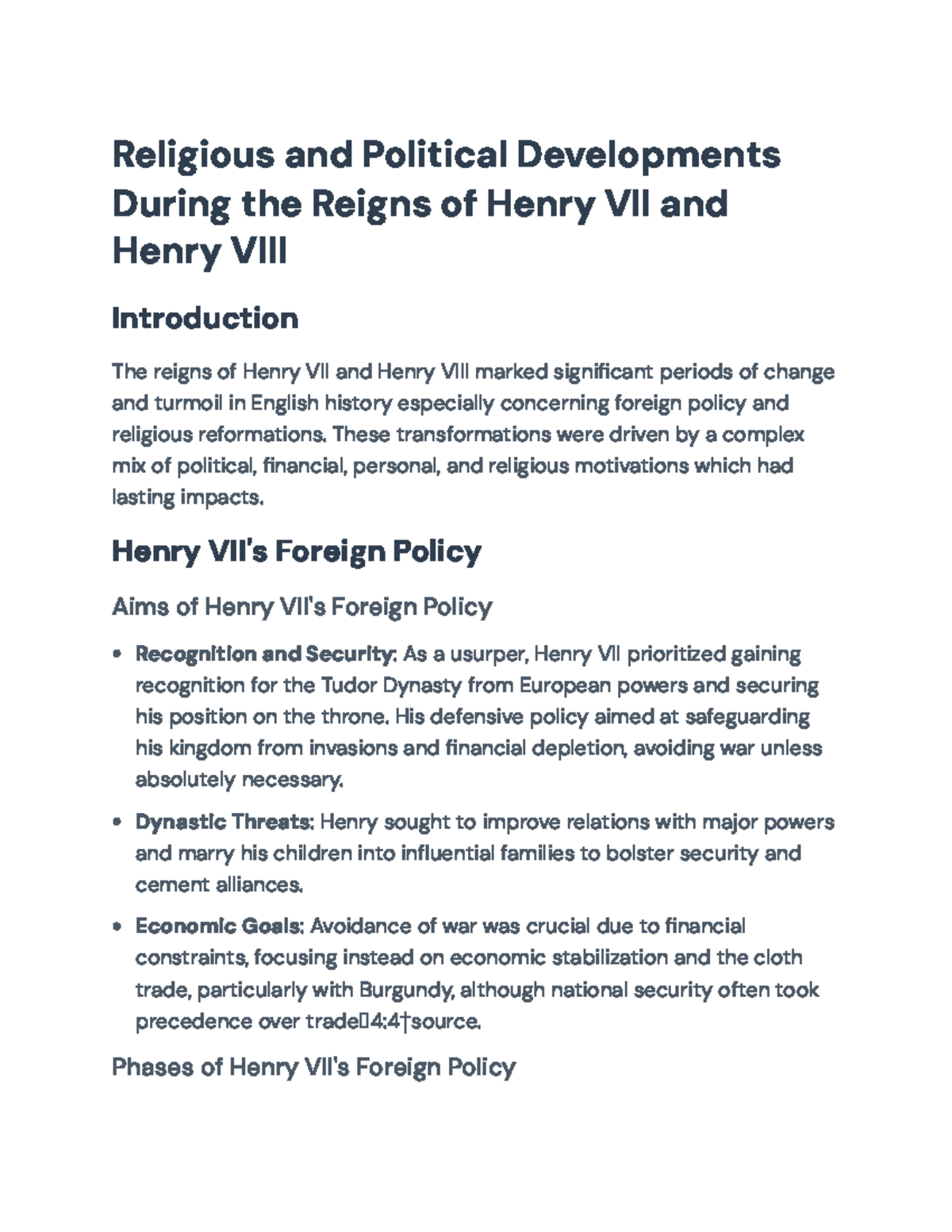 Religious & Political Changes in England: Henry VII & VIII Overview ...