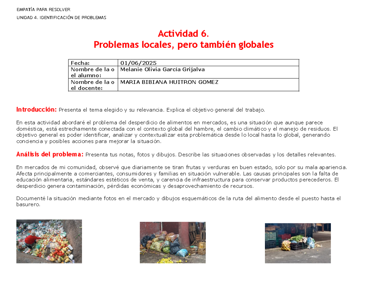 Empatía para Resolver: Identificación de Problemas Locales y Globales ...