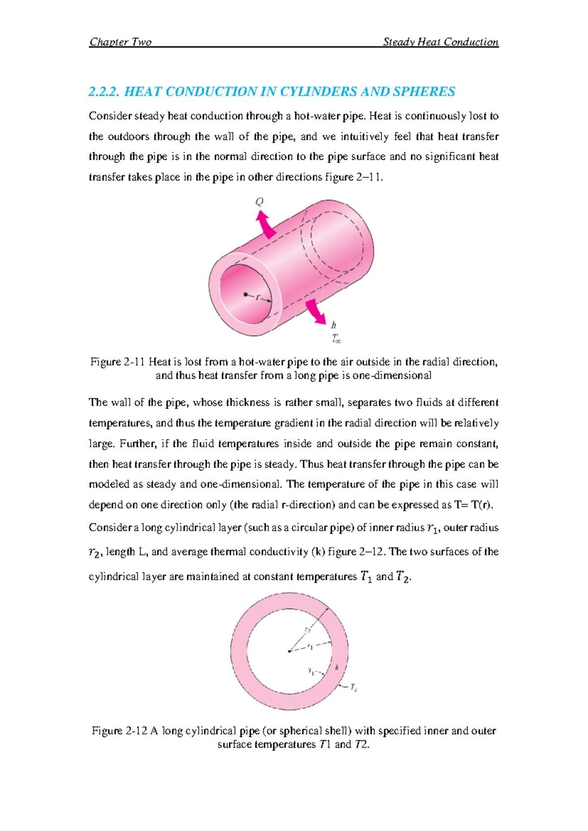 Heat Conduction Through Spheres & Cylinders: CE 2411 Lecture Notes ...