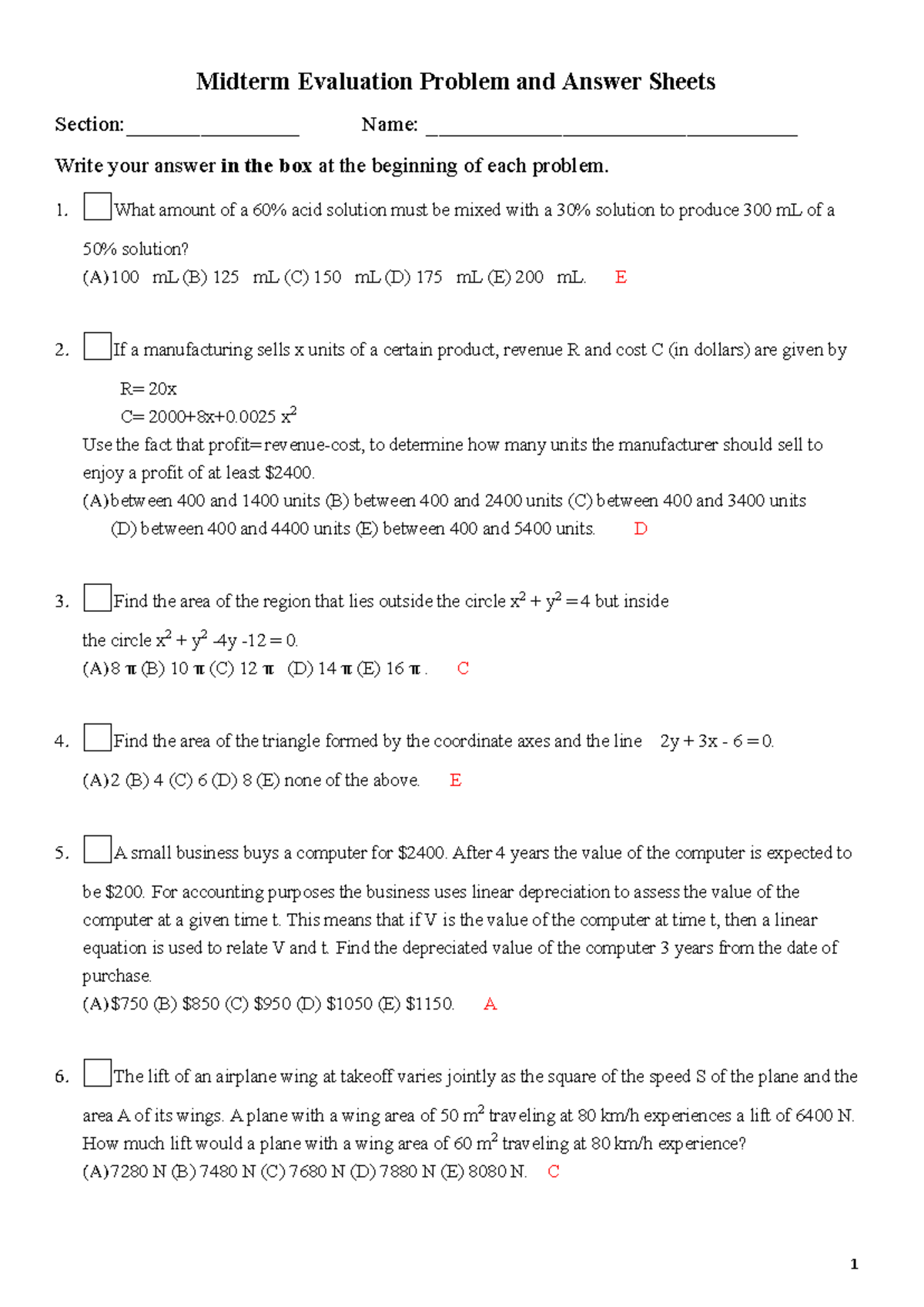 2018 112Midterm-Evaluation-with-answers 2 - Midterm Evaluation Problem ...