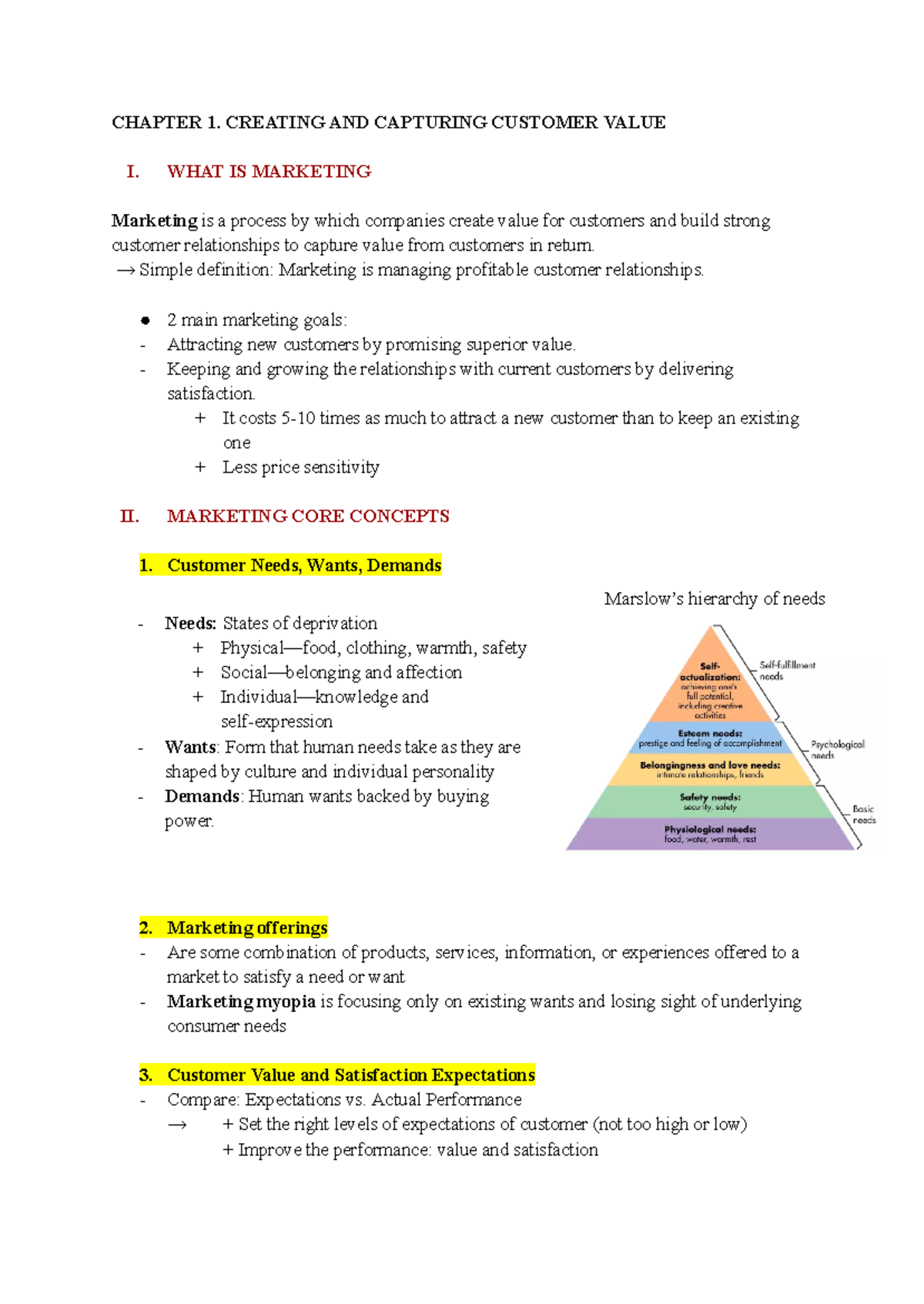 Mar - hjx - CHAPTER 1. CREATING AND CAPTURING CUSTOMER VALUE I. WHAT IS ...