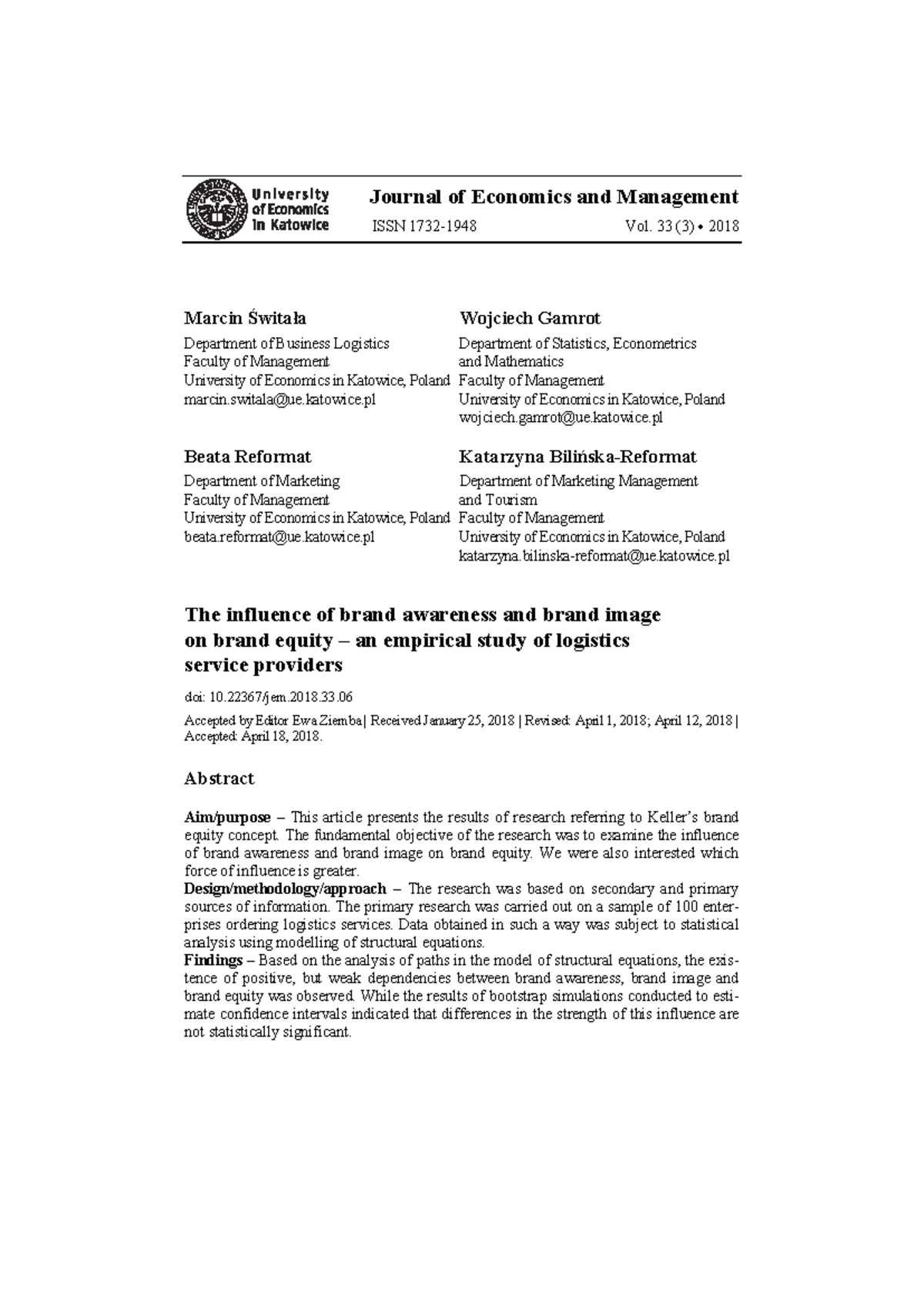 The influence of brand awareness an - Journal of Economics and ...