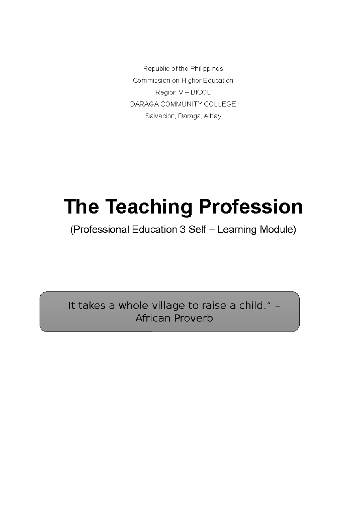 IN PROF ED 3 Chapter 3: Teaching Ethics for Professional Educators ...
