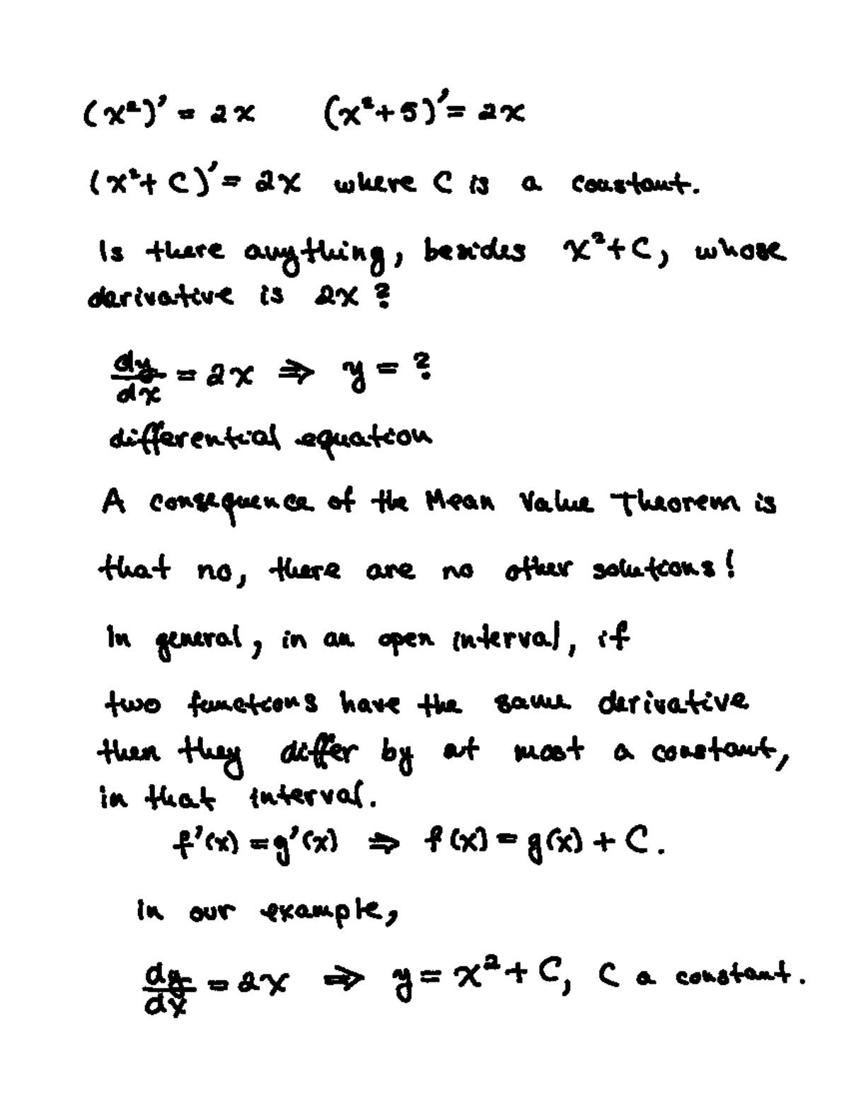MATH 241 Chapter 5 Notes on Derivatives and Mean Value Theorem - Studocu