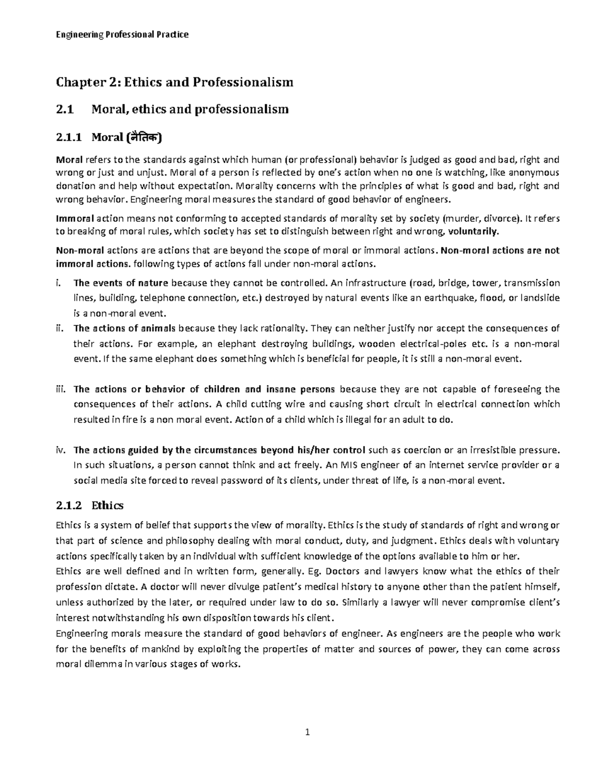 Civil Engineering Ethics & Professionalism: Chapter 2 Overview - Studocu