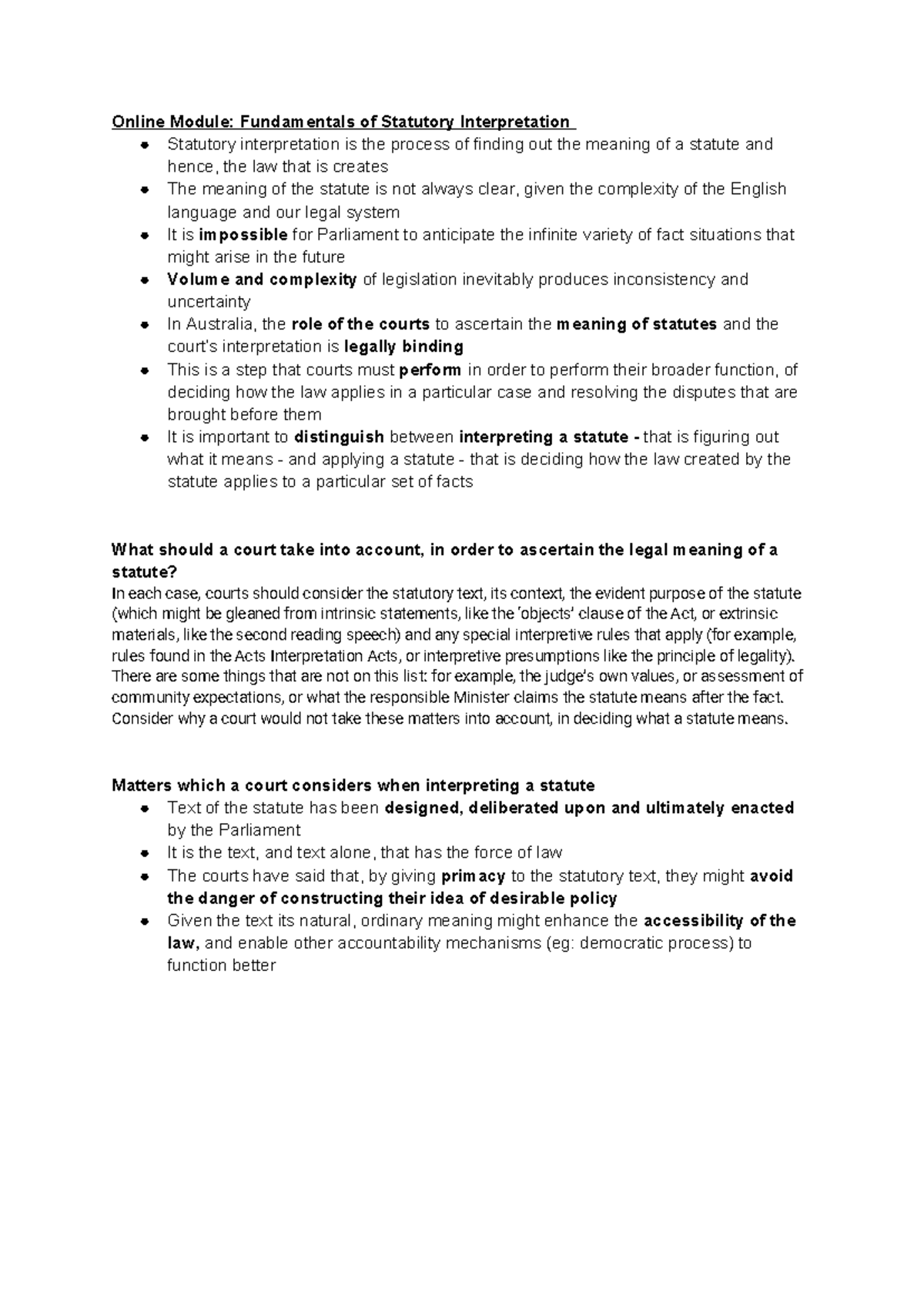 Statutory Interpretation - There are some things that are not on this ...