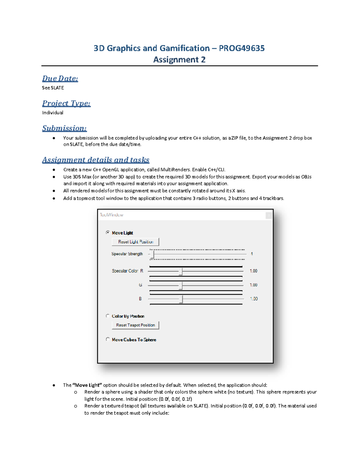548379662 Assignment 2 (1) 1781000710128392 - 3D Graphics and ...