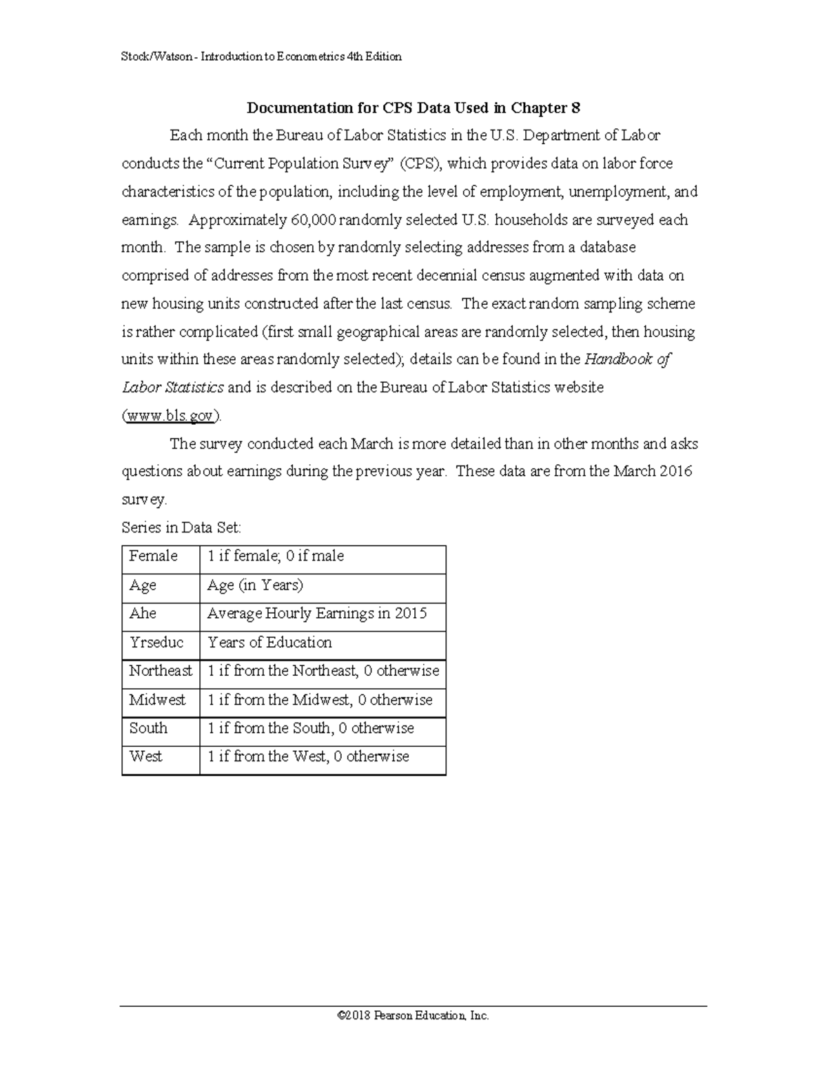 CPS Data Analysis in Introduction to Econometrics (Ch 8) - Studocu