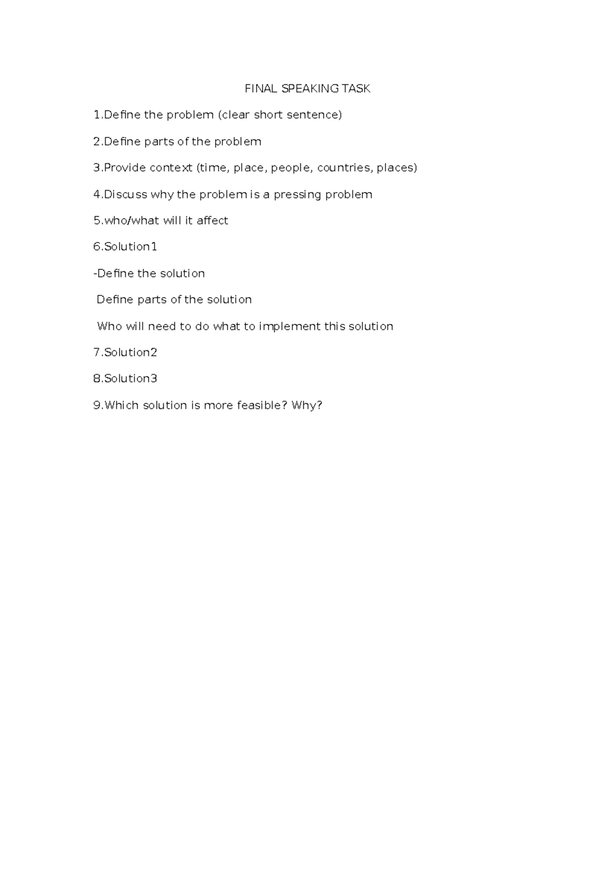 Final Speaking TASK - a guidance - chinese lang - FINAL SPEAKING TASK 1 ...
