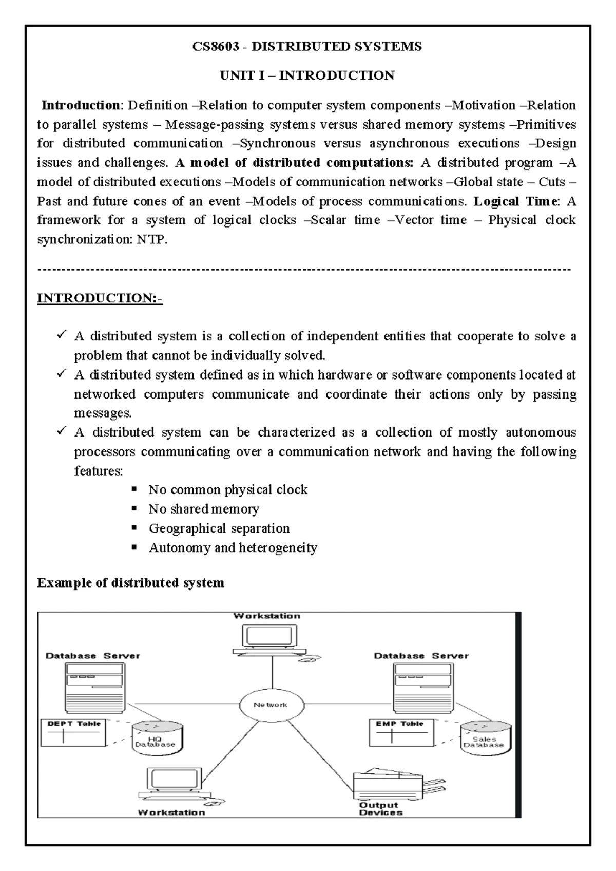 DC UNIT -III - distibuted computing notes - UNIT III DISTRIBUTED MUTEX ...