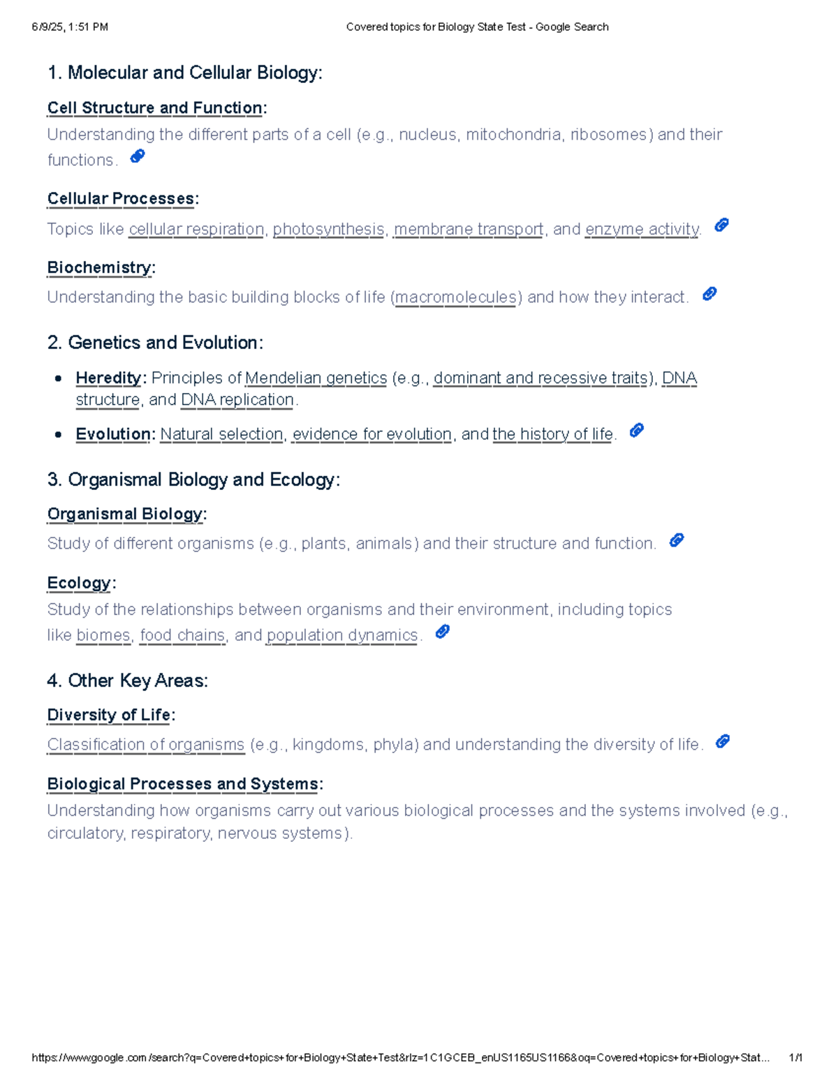 Biology State Test Topics Overview: Key Concepts and Areas of Study ...