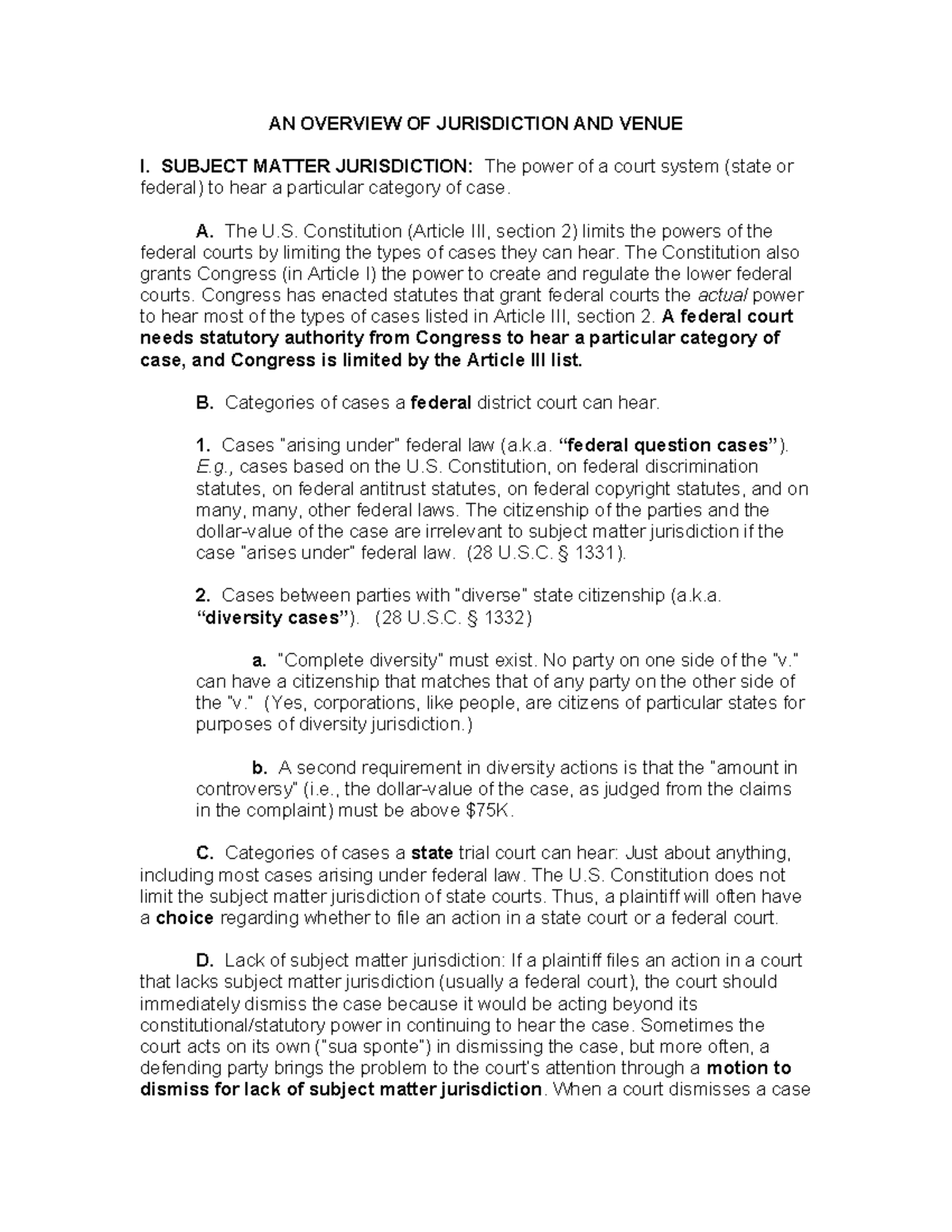 Civil Procedure: General Principles and Remedial Law Overview