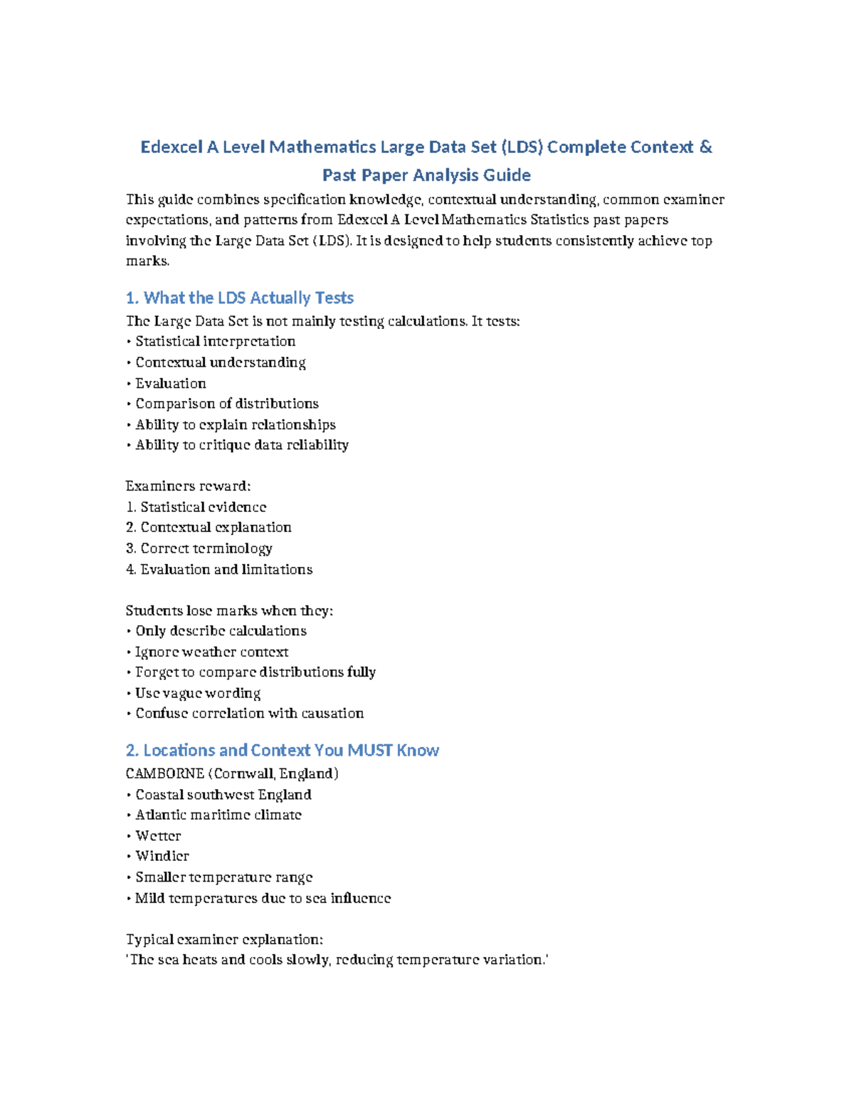 Edexcel A Level Mathematics LDS Complete Past Paper Analysis Guide ...