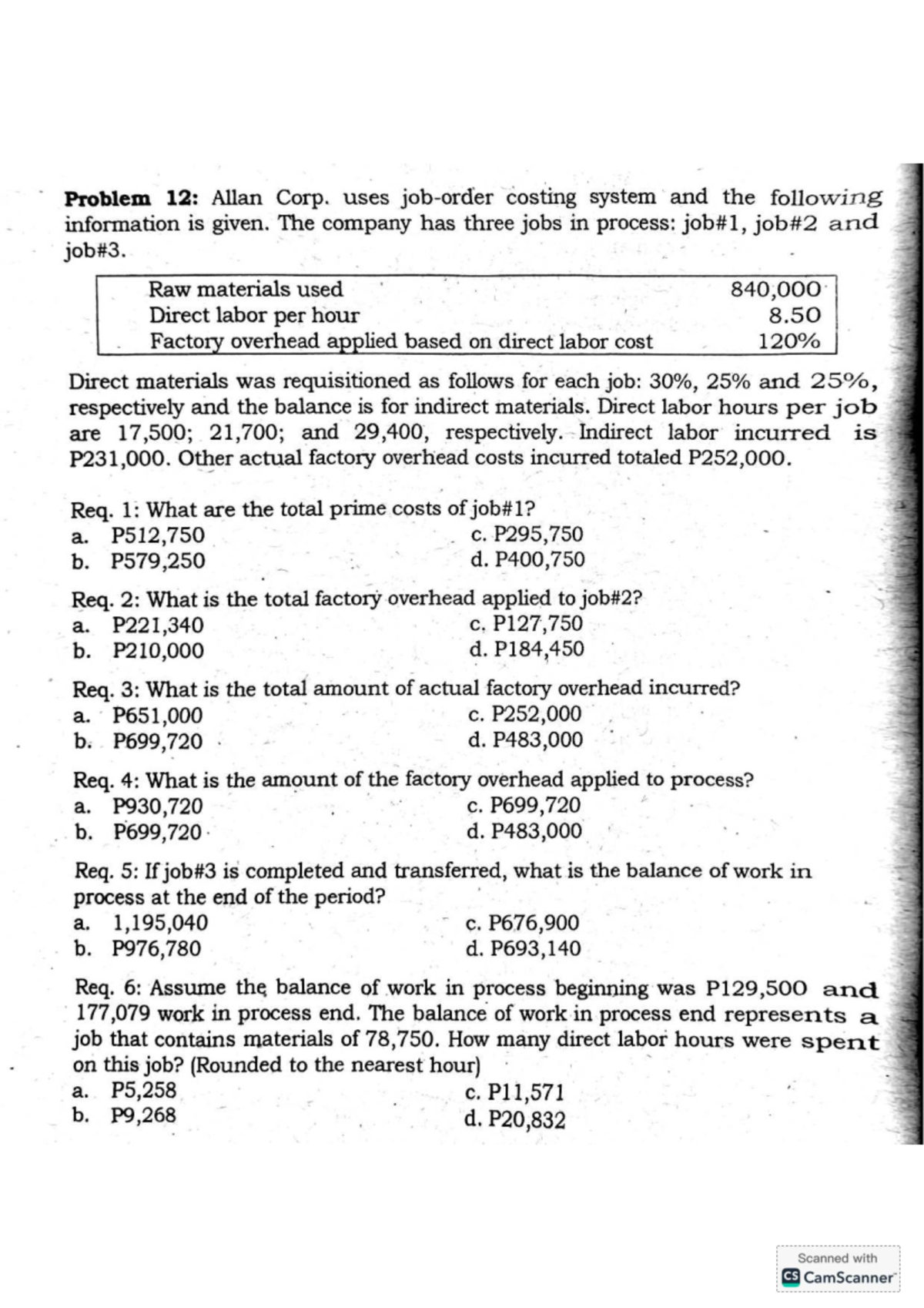 Cost Accounting Assignment 1: Job Costing Analysis and Calculations ...