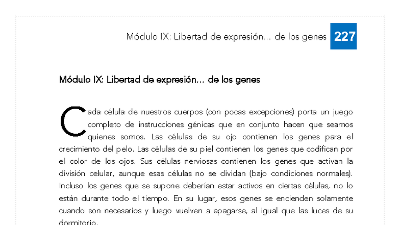 Módulo IX: Libertad de Expresión Génica y Control de Genes - Studocu