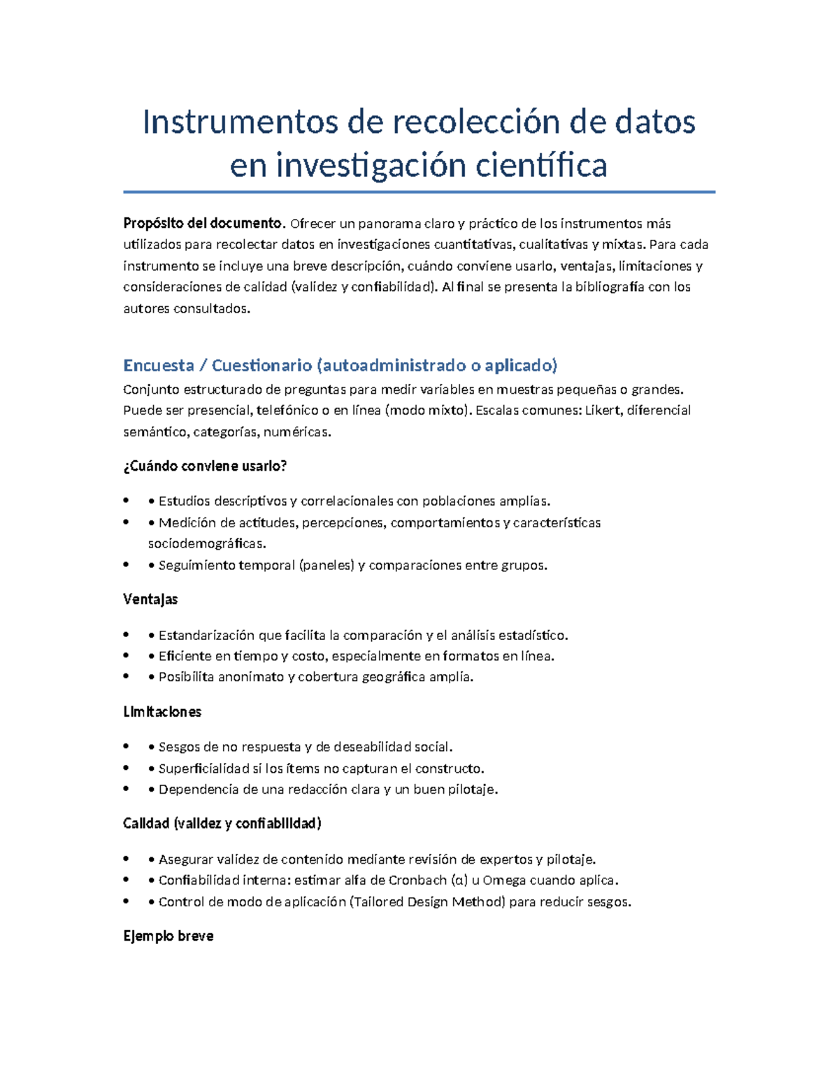 Instrumentos de Recolección de Datos en Investigación Científica - Studocu