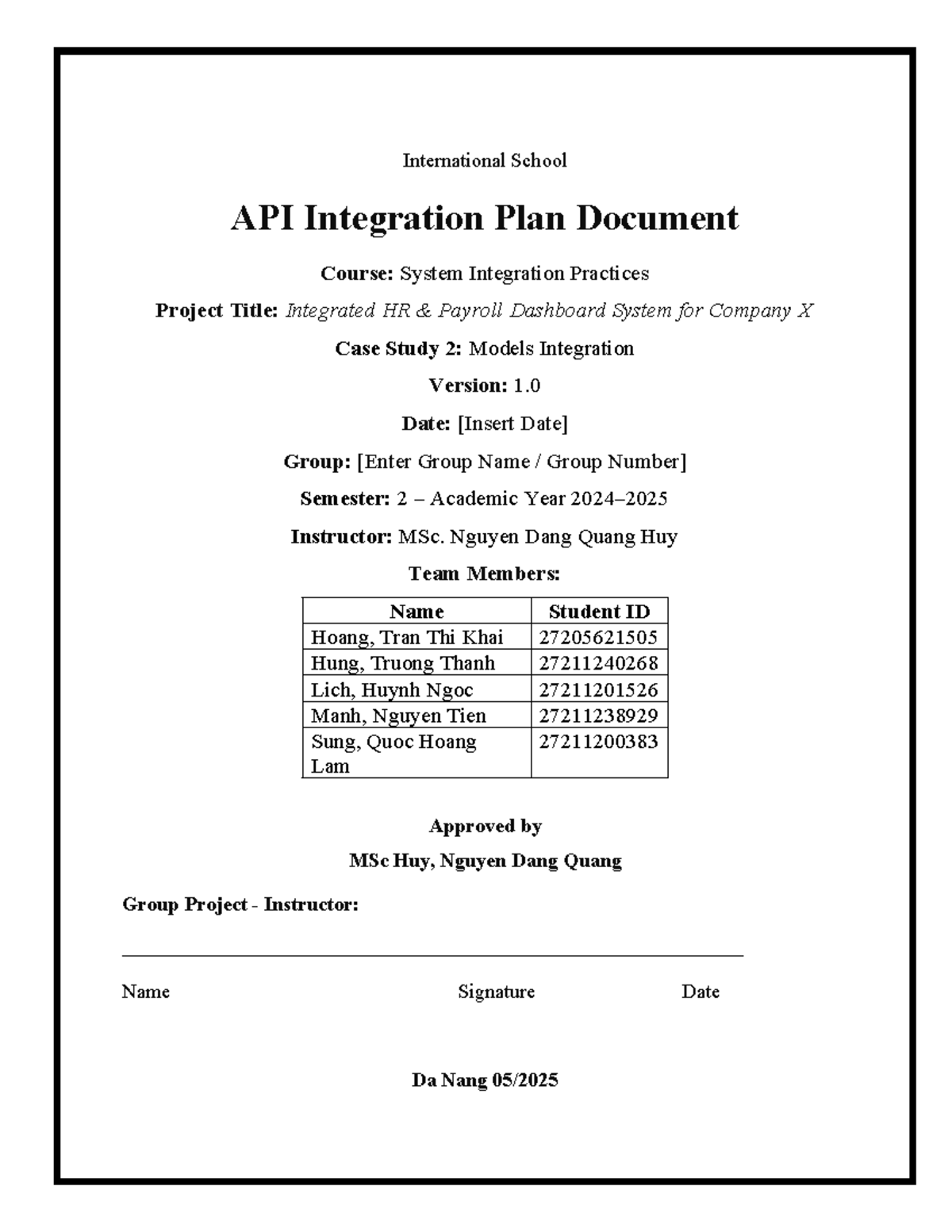 API Integration Plan Document for Integrated HR Payroll Dashboard ...