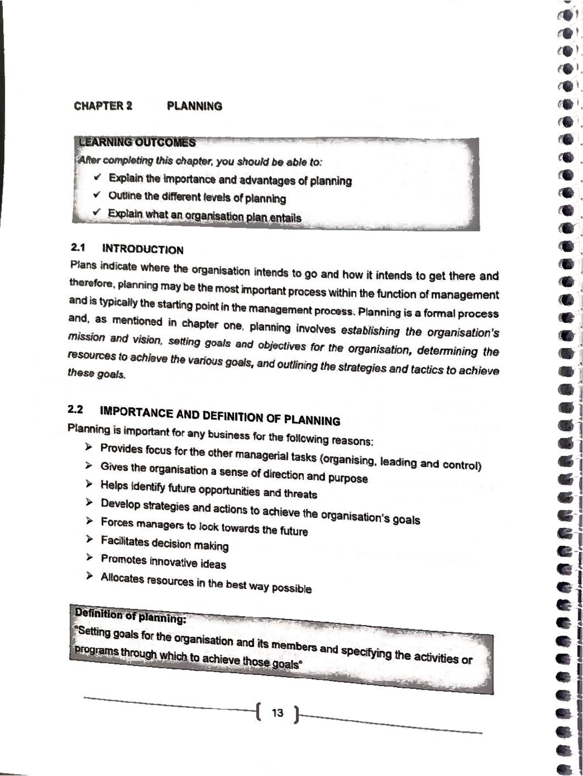 HMSC325 Chapter 2: Planning Learning Outcomes and Importance - Studocu