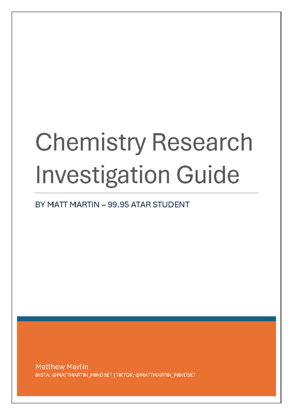 Chemistry IA3 Research Investigation Guide by Matt Martin - Studocu