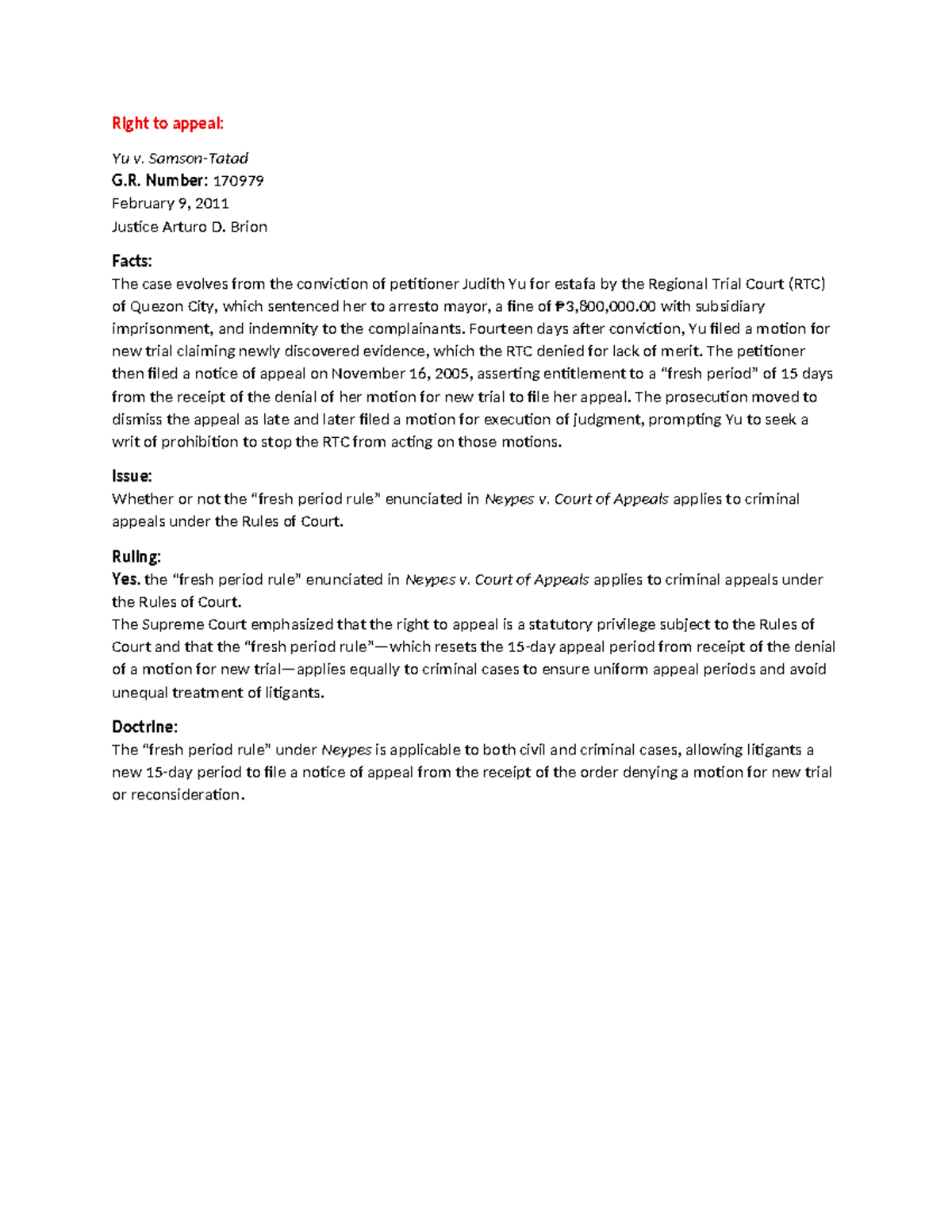 Civ Pro Case Studies: Appeals and Docket Fees Analysis - Studocu