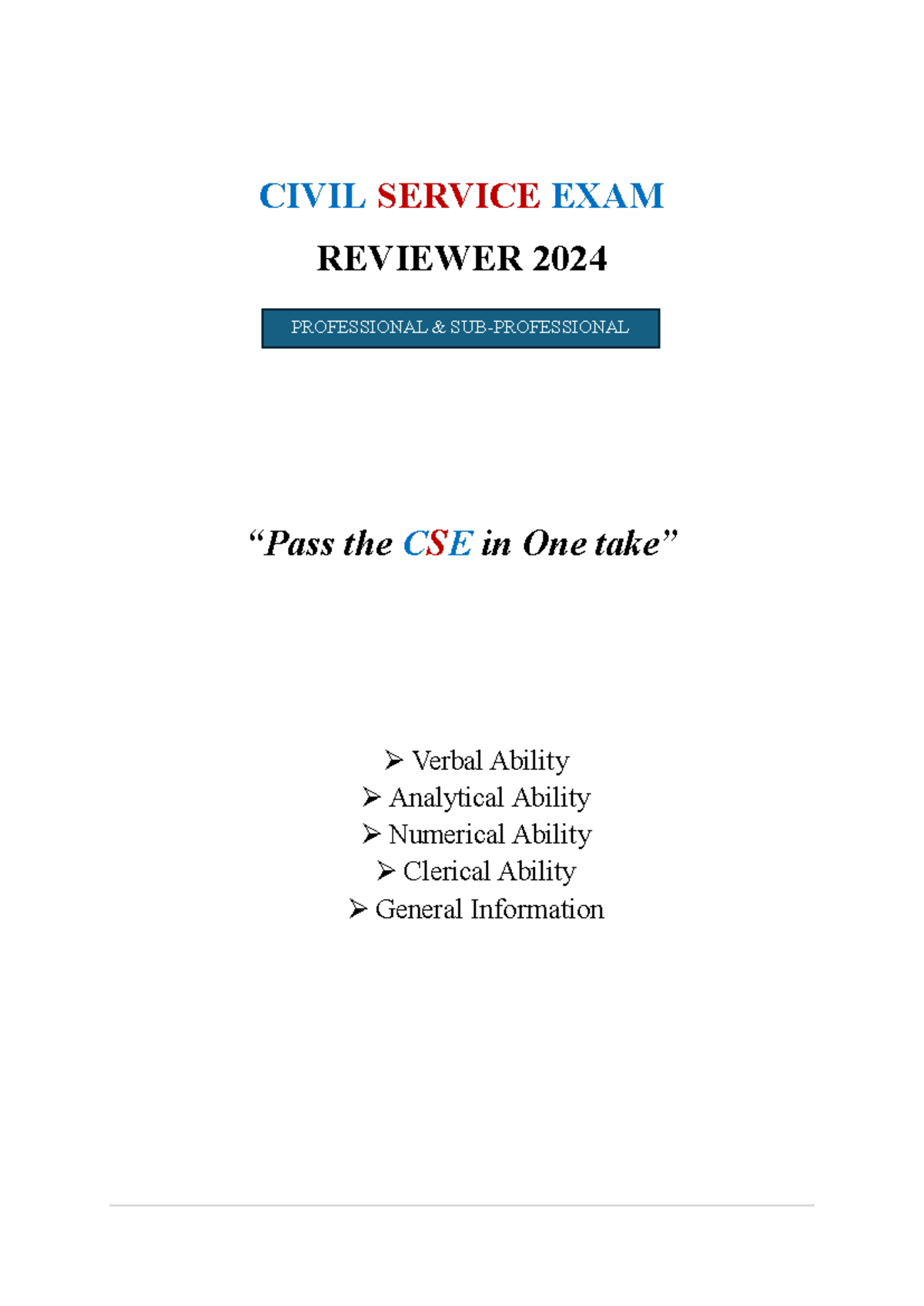 CSE Reviewer 2024: Tips and Strategies for Civil Service Exam Success ...
