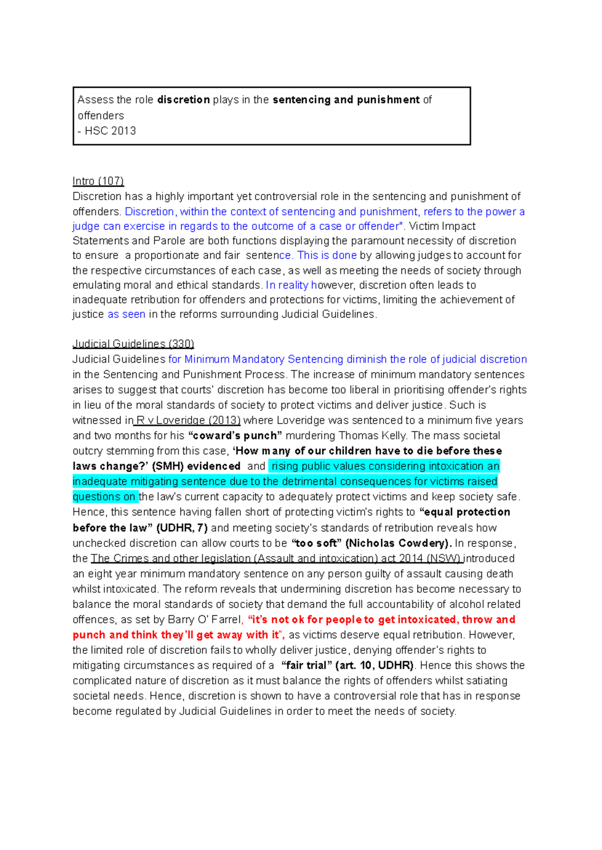 Legal - Discretion Practice - Assess the role discretion plays in the ...