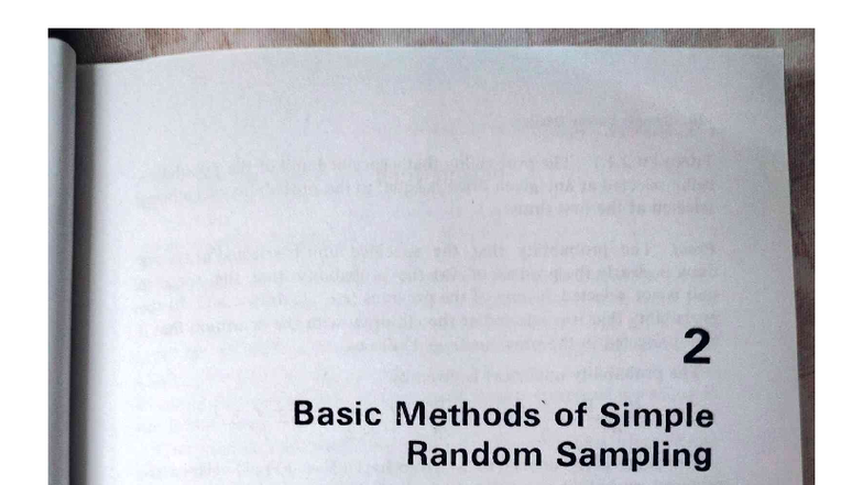 Basic Methods of Simple Random Sampling: An Overview - Studocu