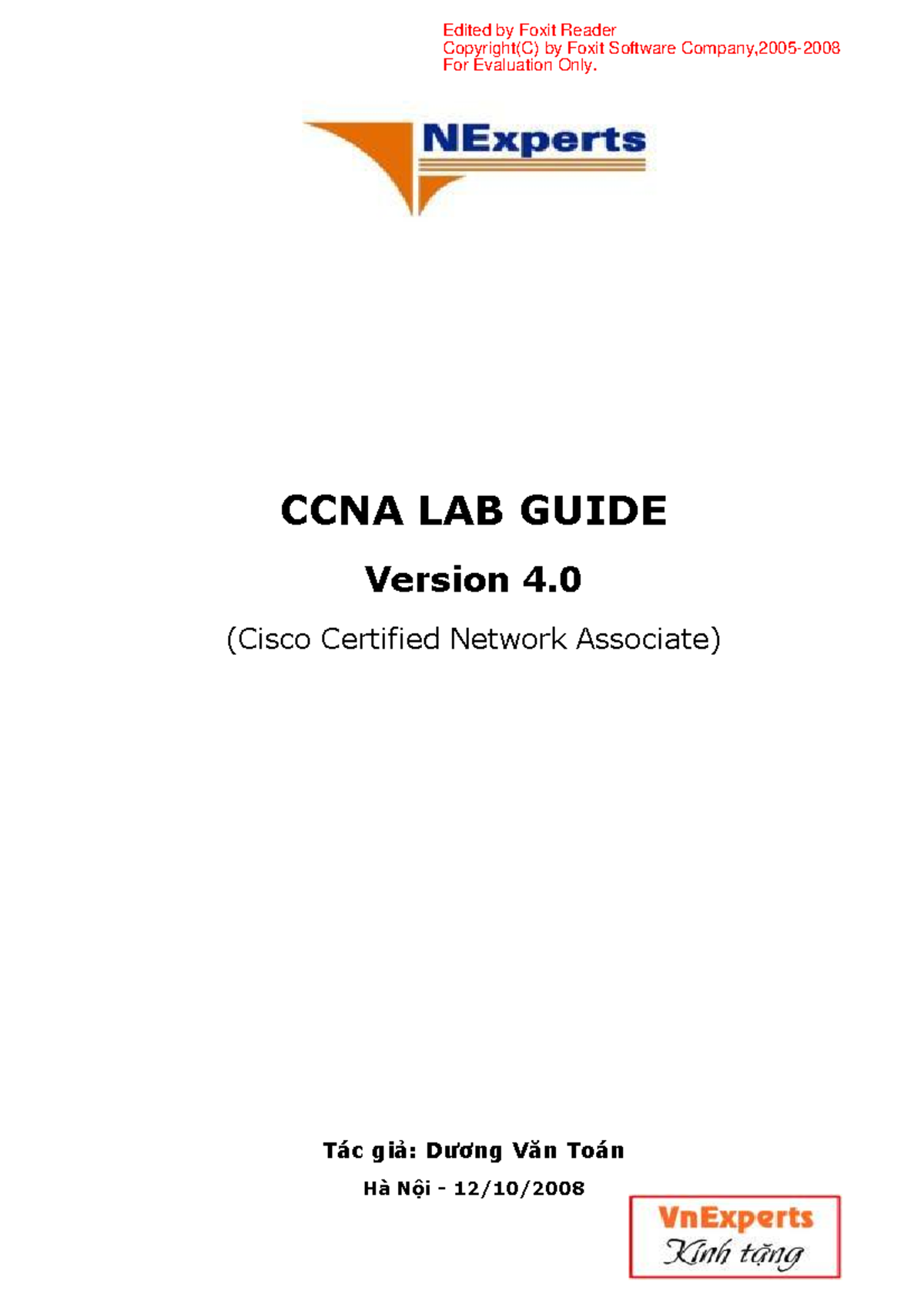 CCNA LAB GUIDE: Cấu Hình Cisco Router và Thiết Bị Mạng - Studocu