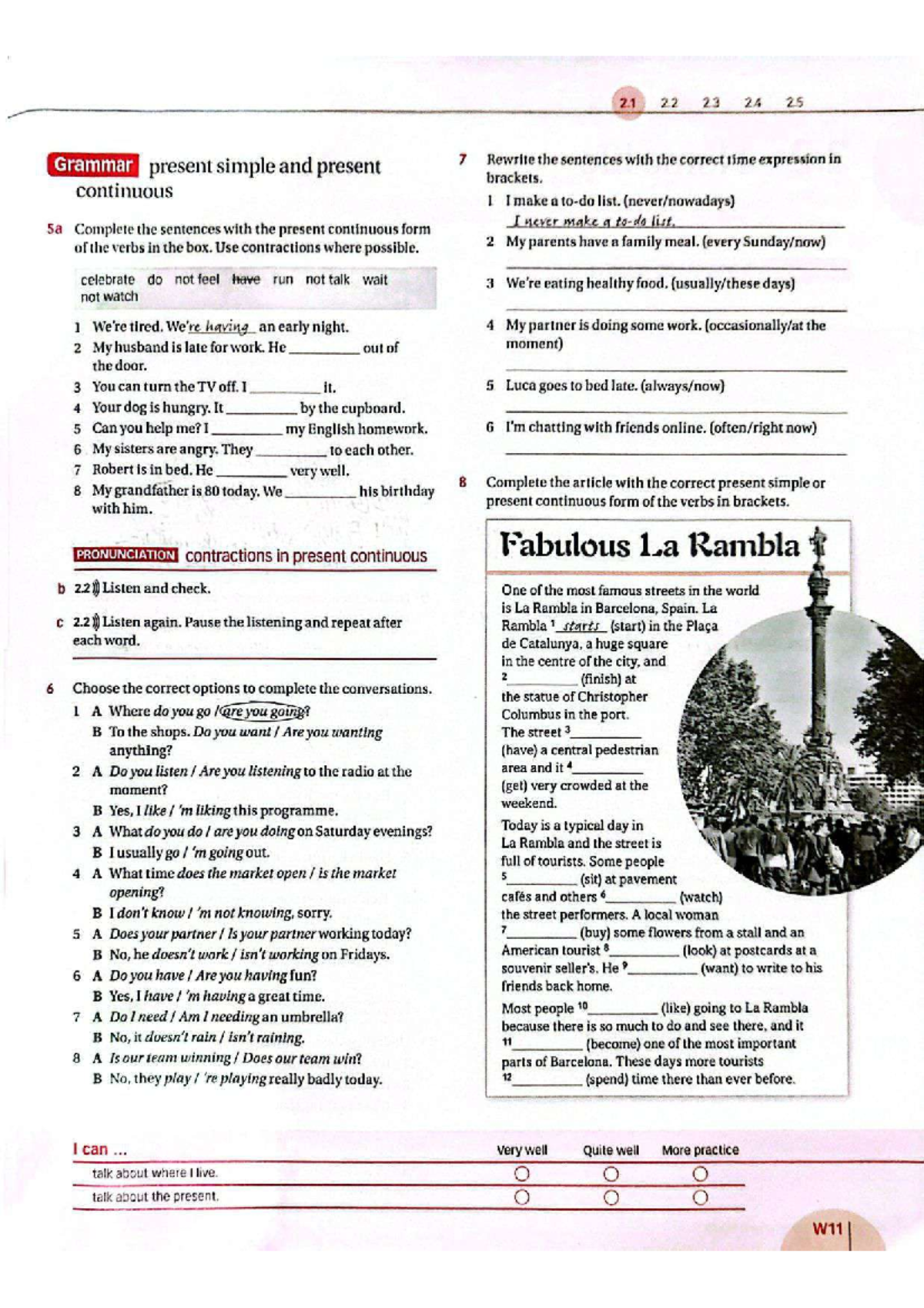 CEEIER 22-25 Present Simple & Continuous Exercises and Notes - Studocu