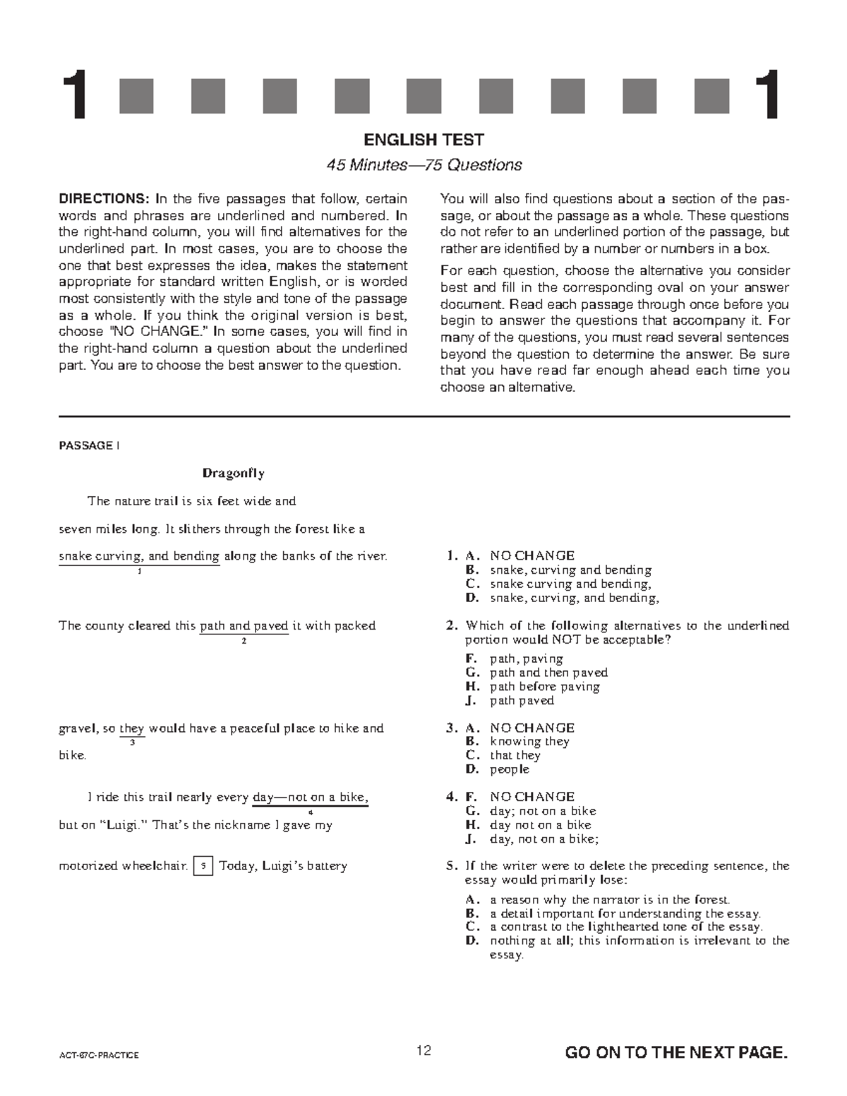 Mock Writing Test - 2: English Test with 45 Questions - Studocu