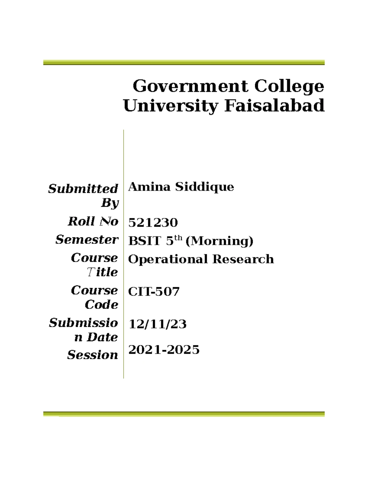 IT Infrastructure Assignment - CIT- Course BS (IT) 6th Semester - Studocu