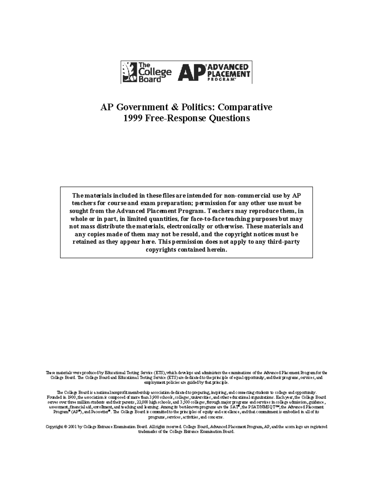 AP Government Politics: Comparative Questions & Analysis - Studocu