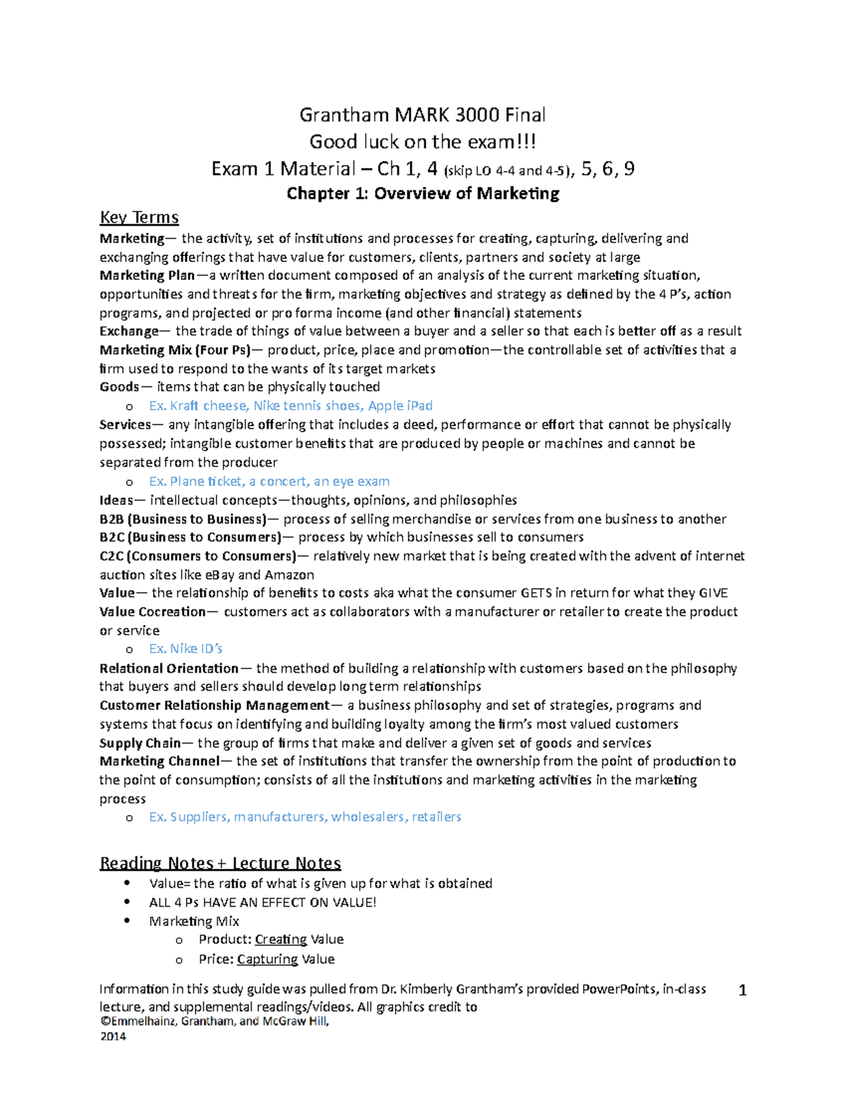 MARK 3000 Final Exam Study Guide: Key Marketing Concepts & Strategies ...