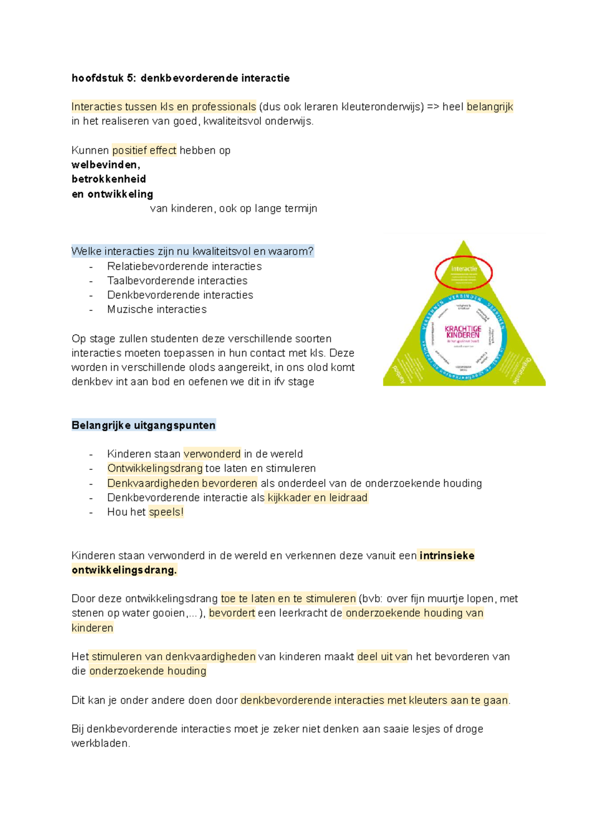 Hoofdstuk 5: Denkbevorderende Interactie in Kleuteronderwijs - Studocu