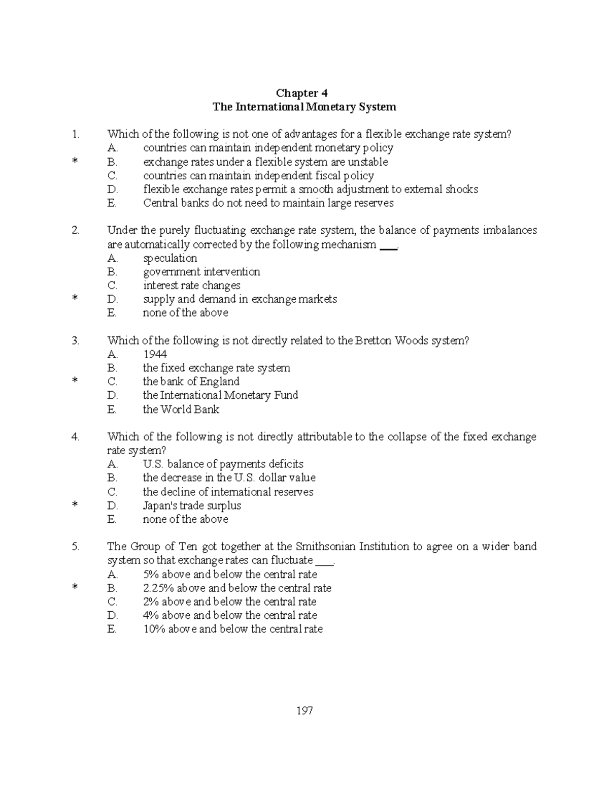 International Finance System Quiz - Chapter 4 Test Bank Answers - Studocu