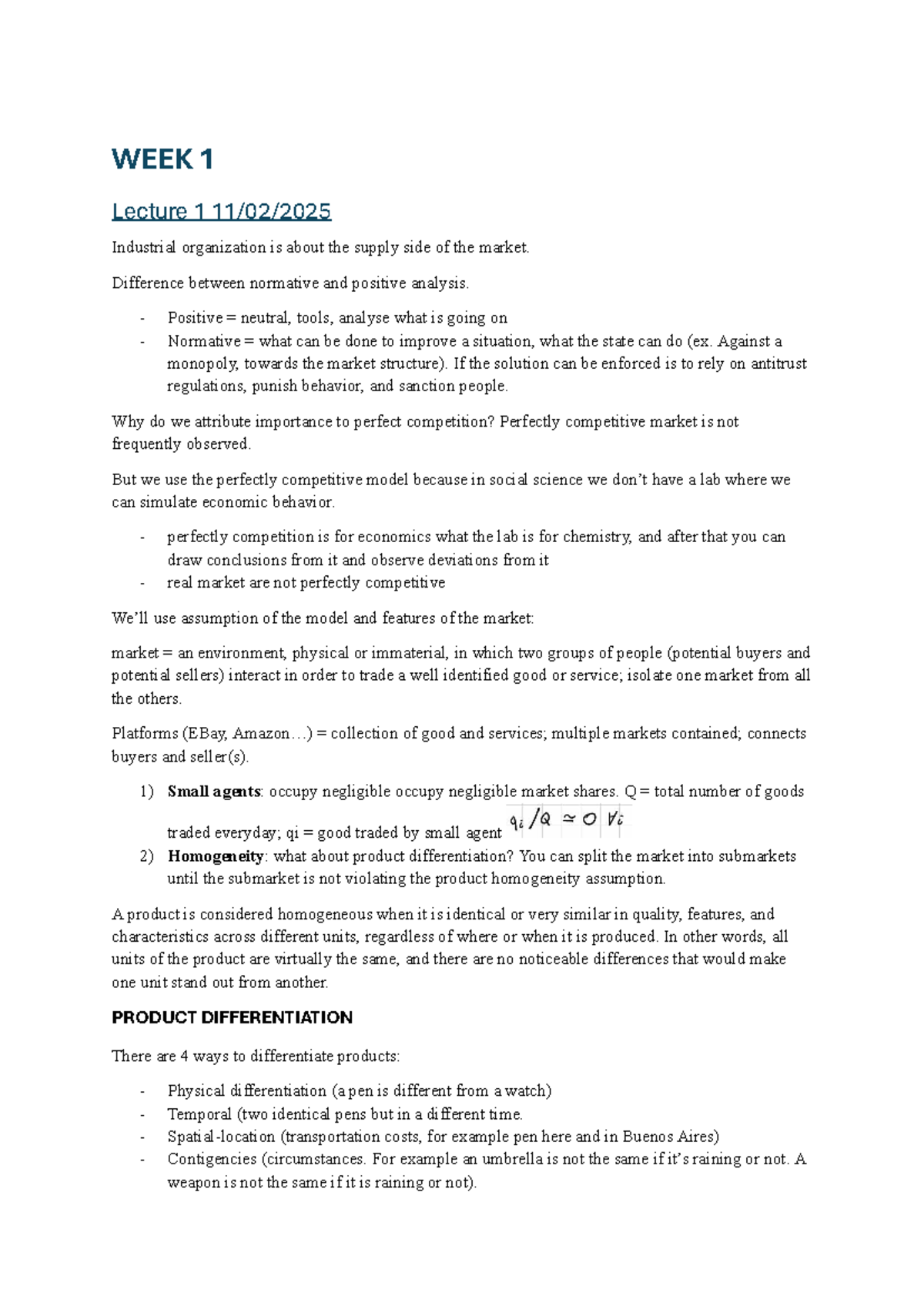 WEEK 1 Lecture 1: Introduction to Industrial Organization and Market ...