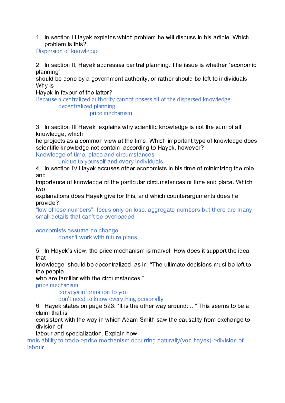 ECO 101: Hayek's Views on Knowledge and Central Planning - Tutorial ...