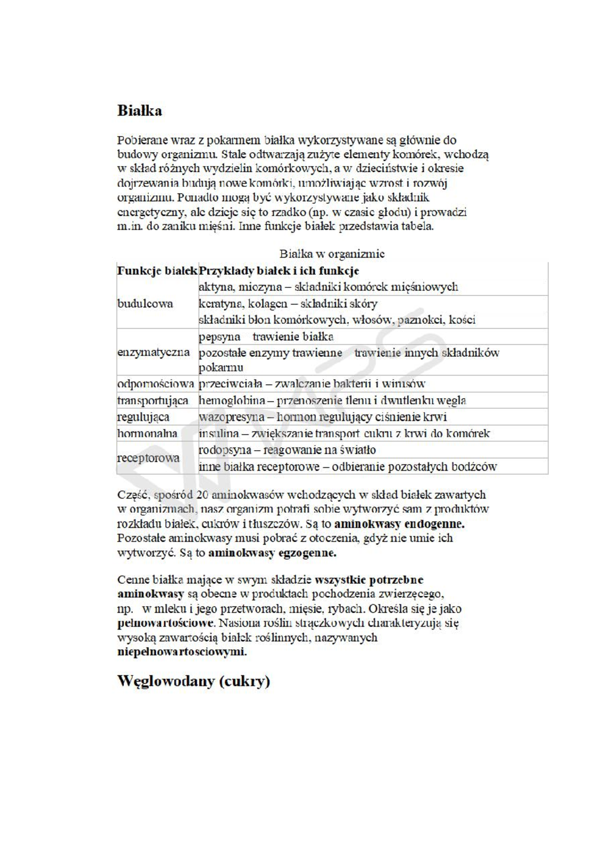 Białka, Węglowodany i Tłuszcze: Kluczowe Składniki Odżywcze - Studocu