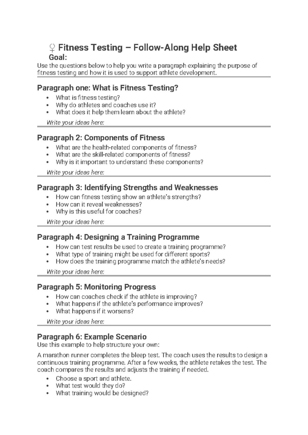 Fitness Testing & Athlete Development: A Comprehensive Guide - Studocu