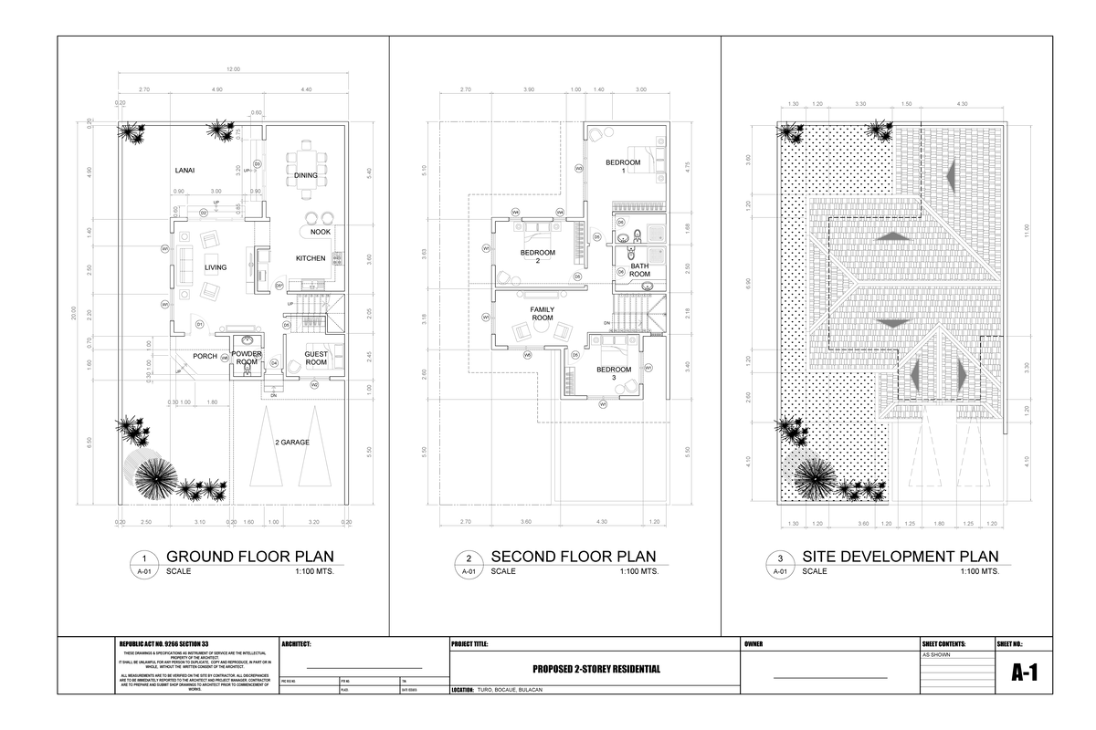 Two Storey Residential Design Plans - 1:100 Scale - Studocu