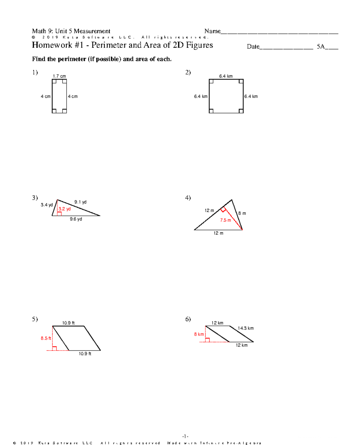 Homework #1 - Perimeter and Area - ©J N 2 h 0 L 1 ^ 9 g MK[uytvag ...