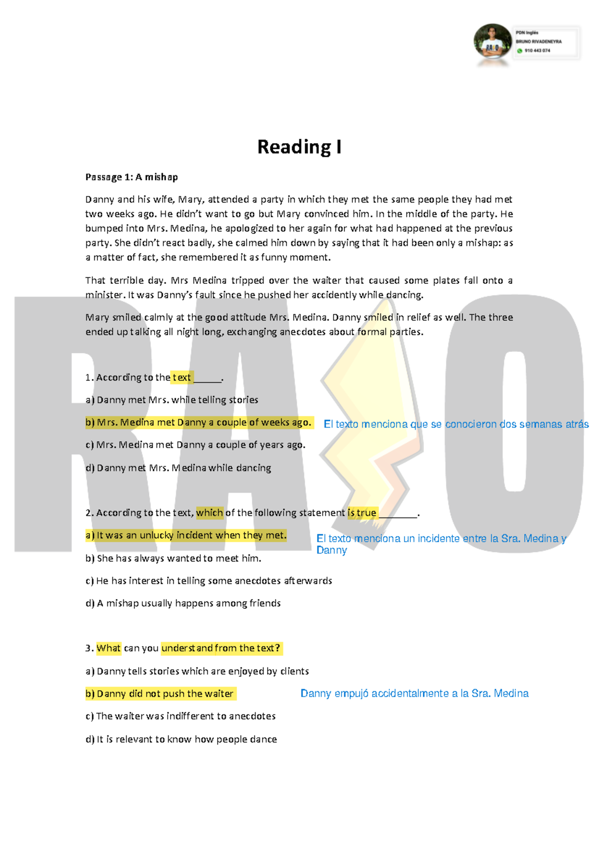 PDN Reading I - 2025: Key Concepts and Practice Questions - Document Preview