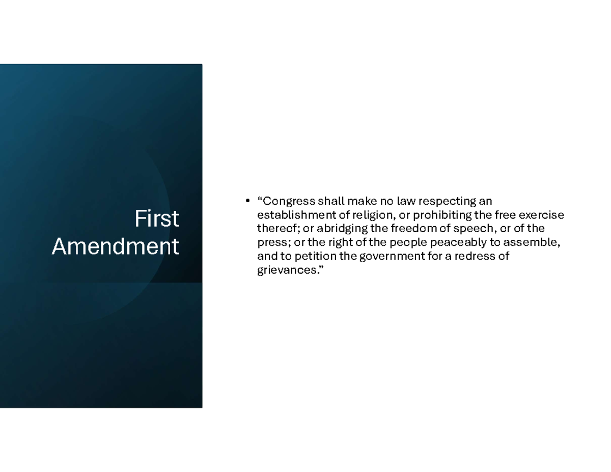 Business and the First Amendment: Speech & Legal Protections - Studocu