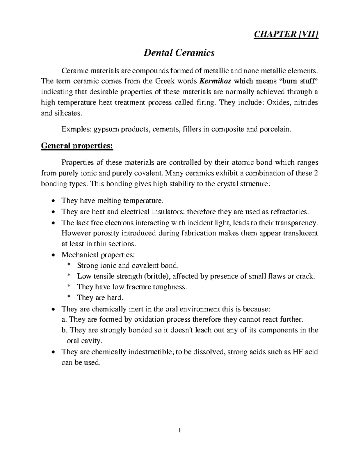 6- Dental Ceramics - CHAPTER [VII] Dental Ceramics Ceramic materials ...