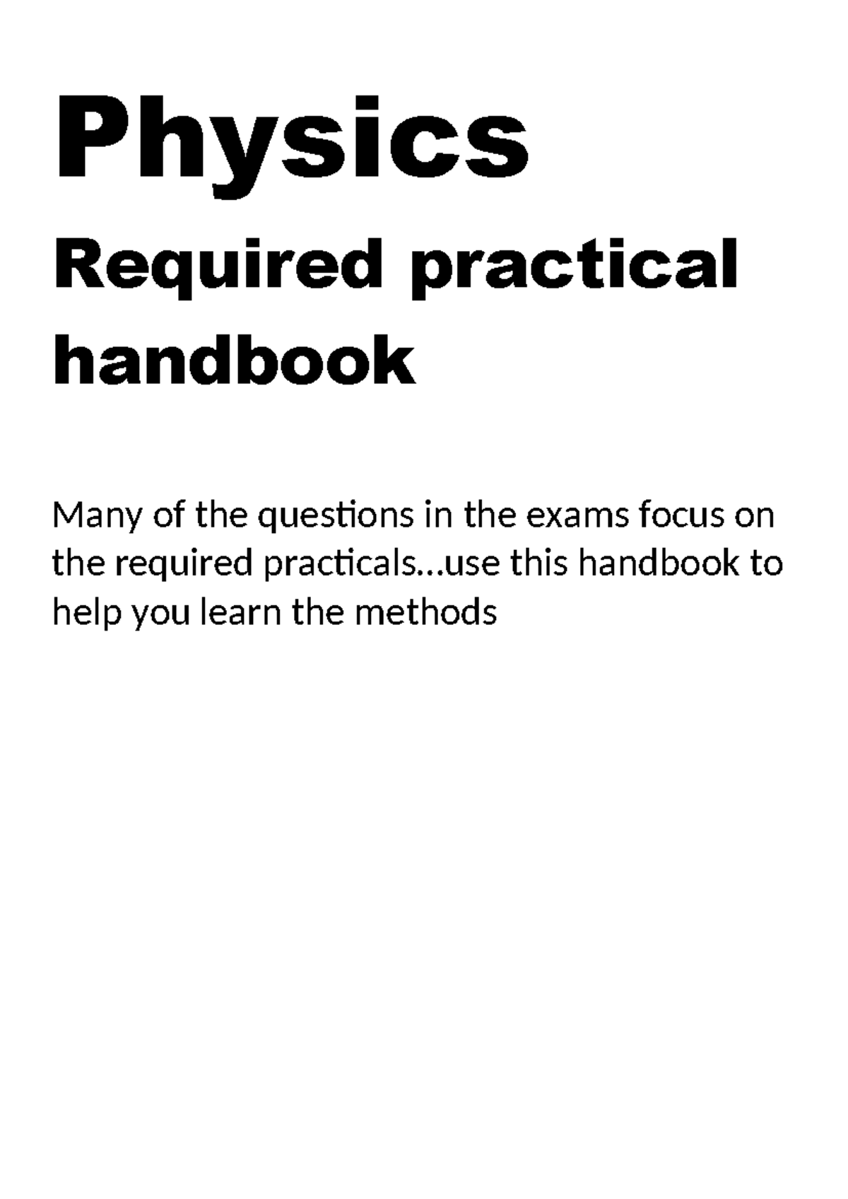 Physics Required Practicals Handbook: Essential Methods ...